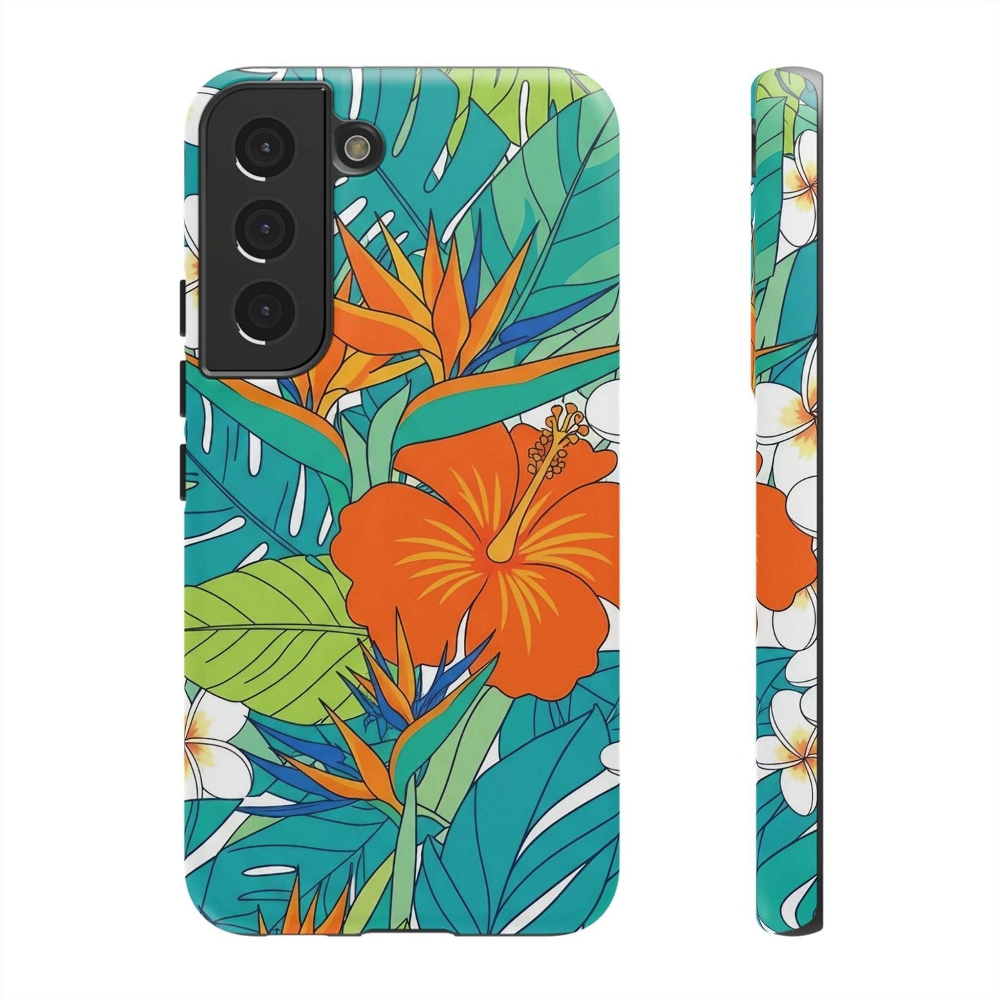 Vibrant Floral Samsung Case with colorful tropical flowers and durable protective design