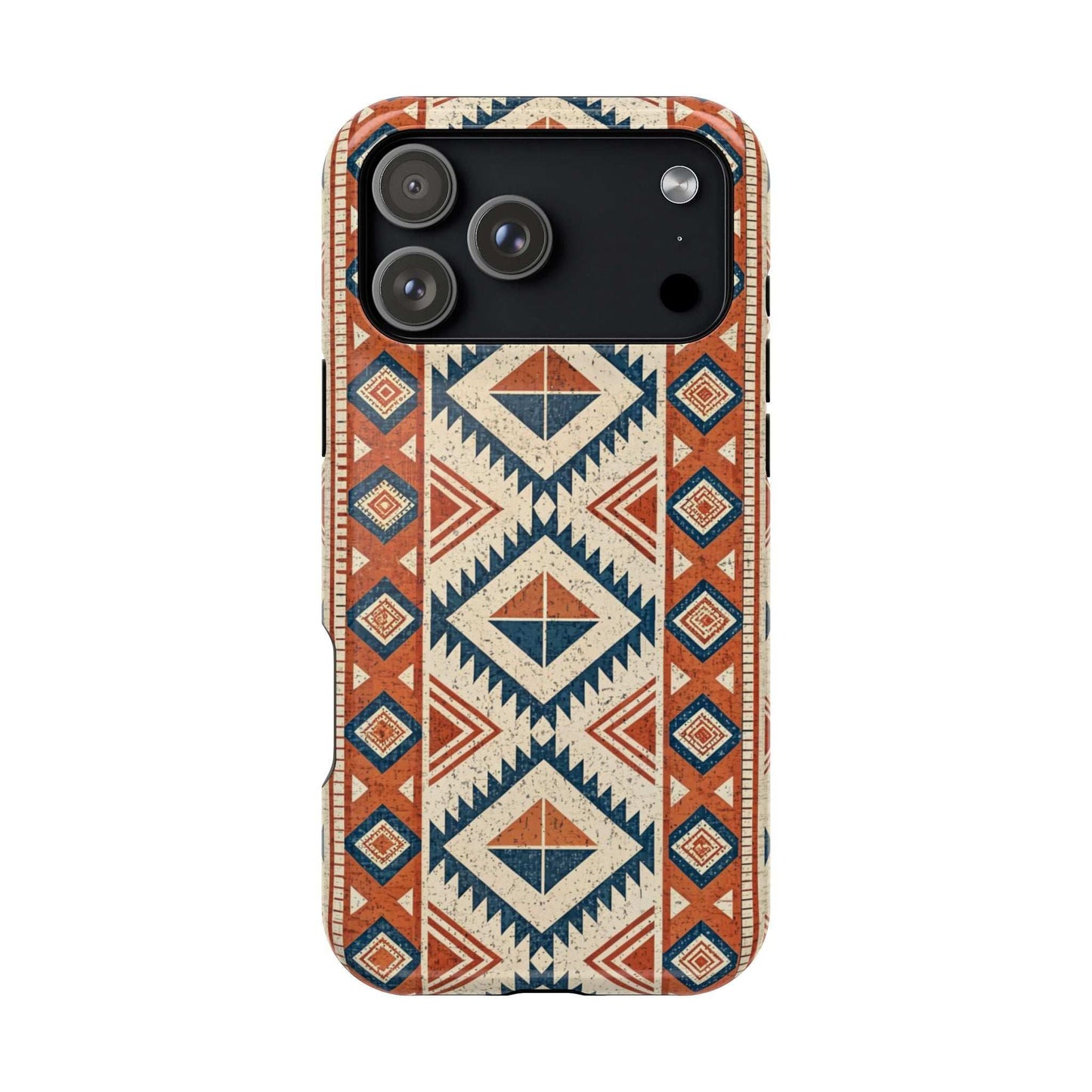 iPhone case with durable tribal inspired pattern and magnetic tough protection