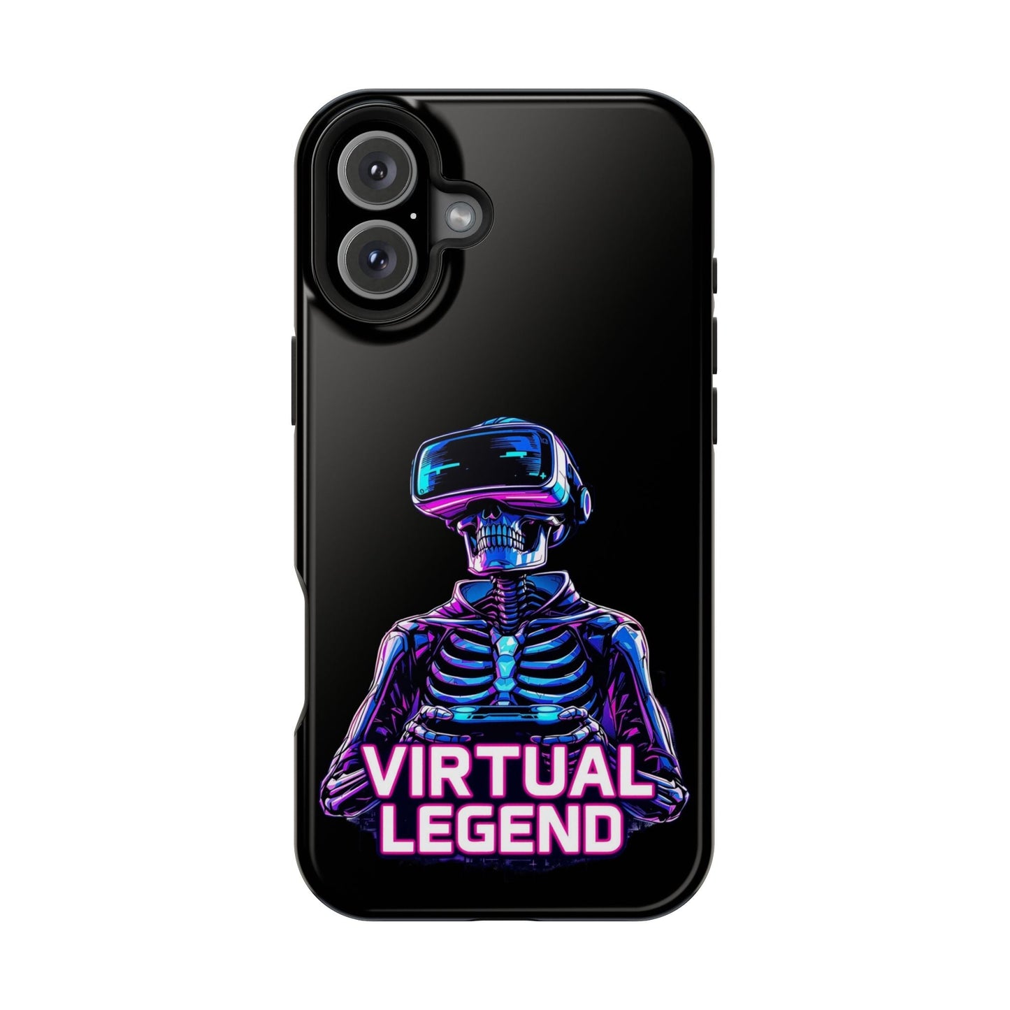 Virtual Legend Gamer iPhone tough case with vibrant skeleton VR design and durable dual-layer protection