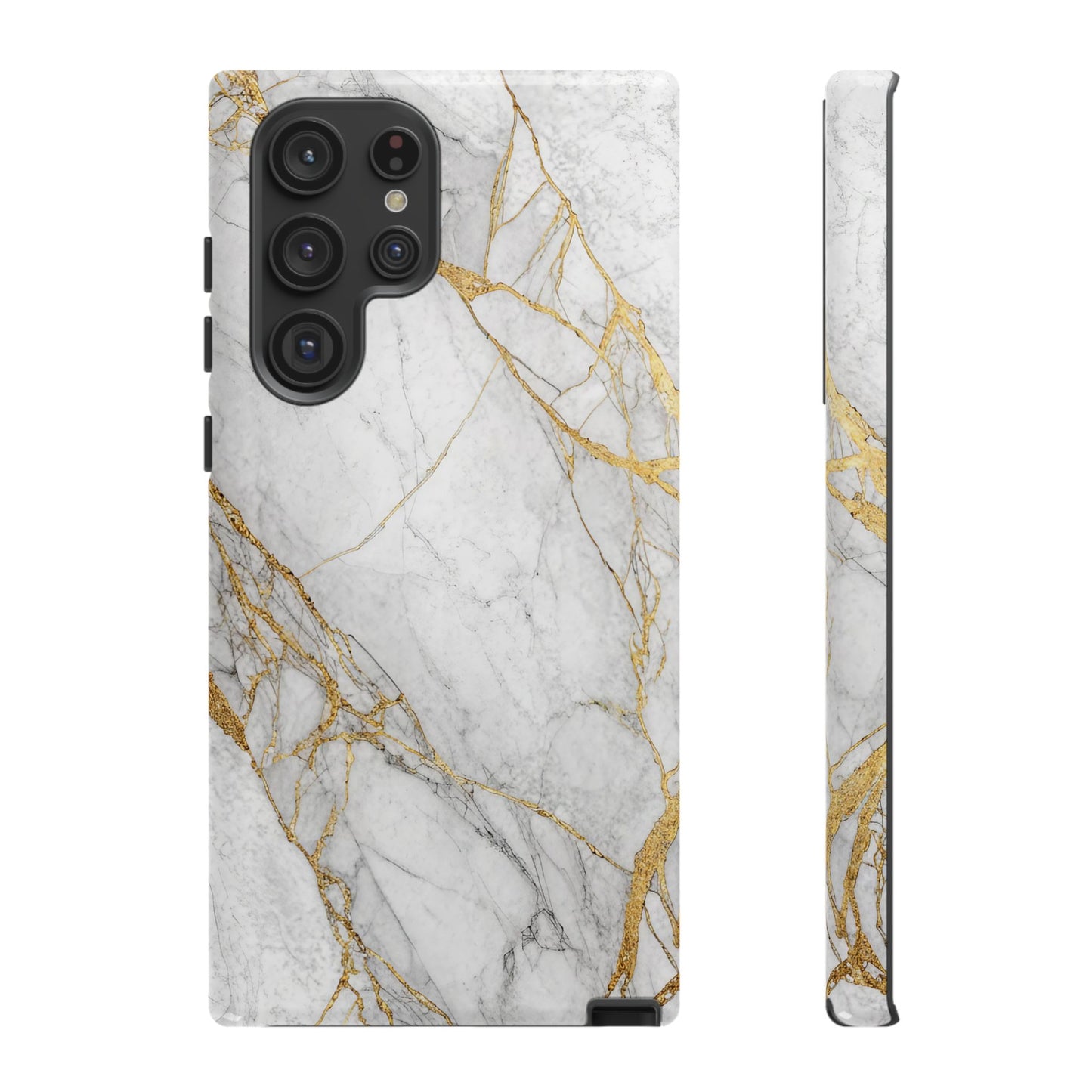 Golden White Marble Samsung Phone Case