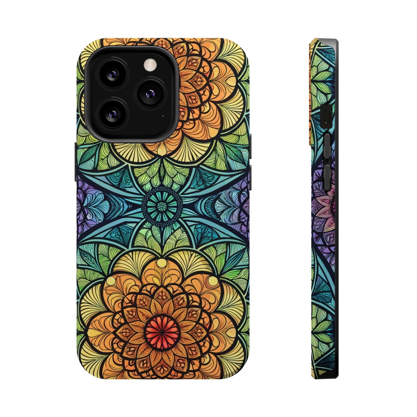 Hypnotic Colorful Kaleidoscope iPhone Case – Durable, Stylish, MagSafe Compatible
