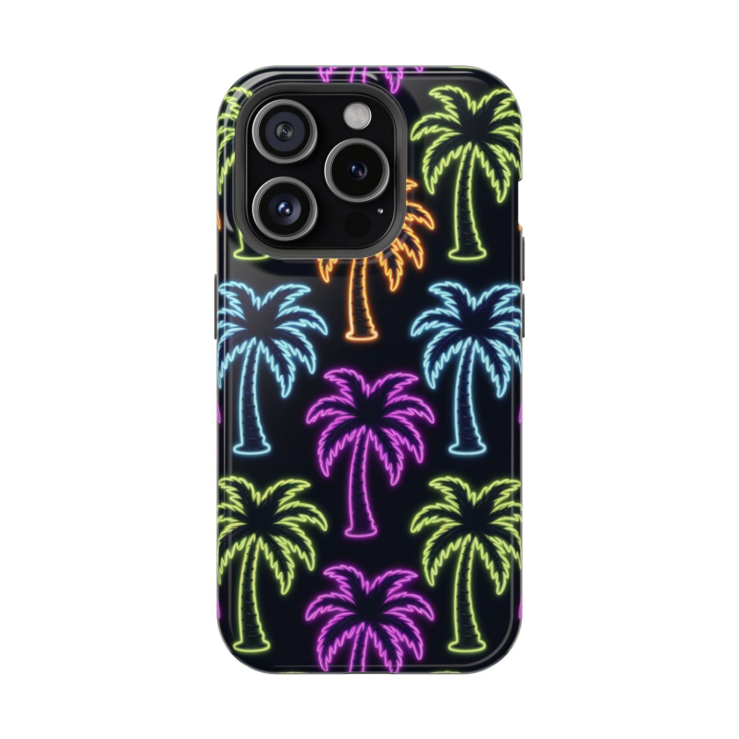 Neon Palm Tree iPhone Tough Case