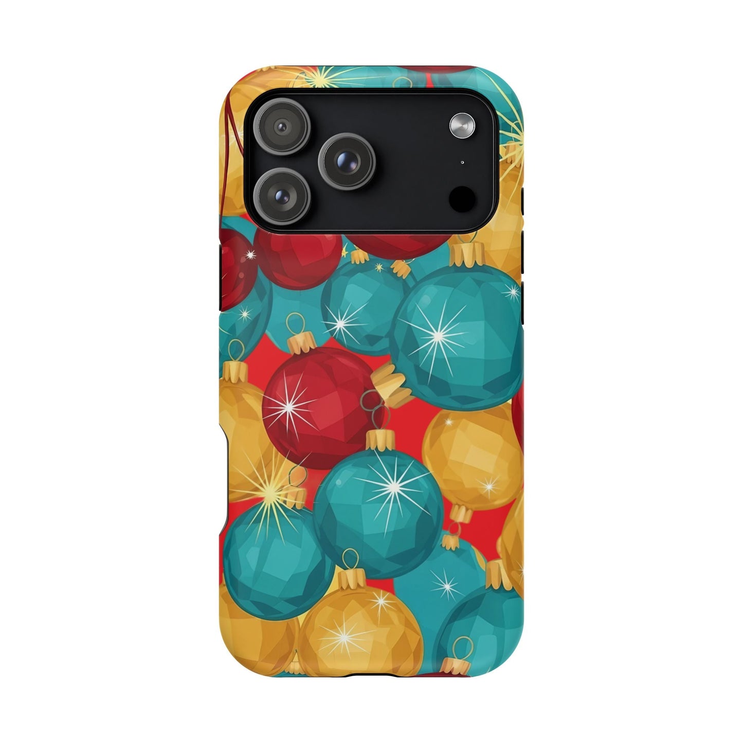 Christmas Tree Sparkle Bulbs iPhone case with colorful festive holiday bulb pattern and durable protective design