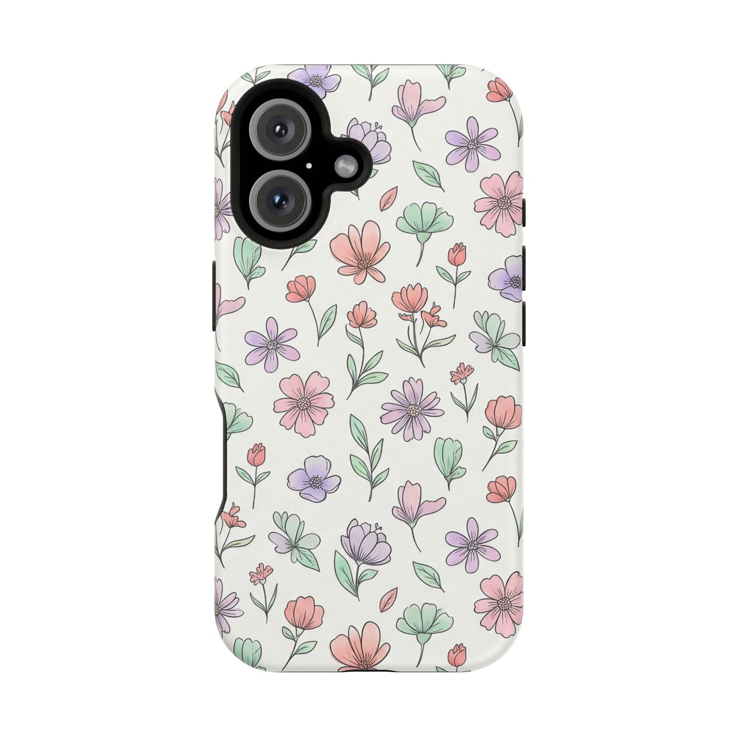 Artistic Floral iPhone Case — Magnetic Impact-Resistant Protection