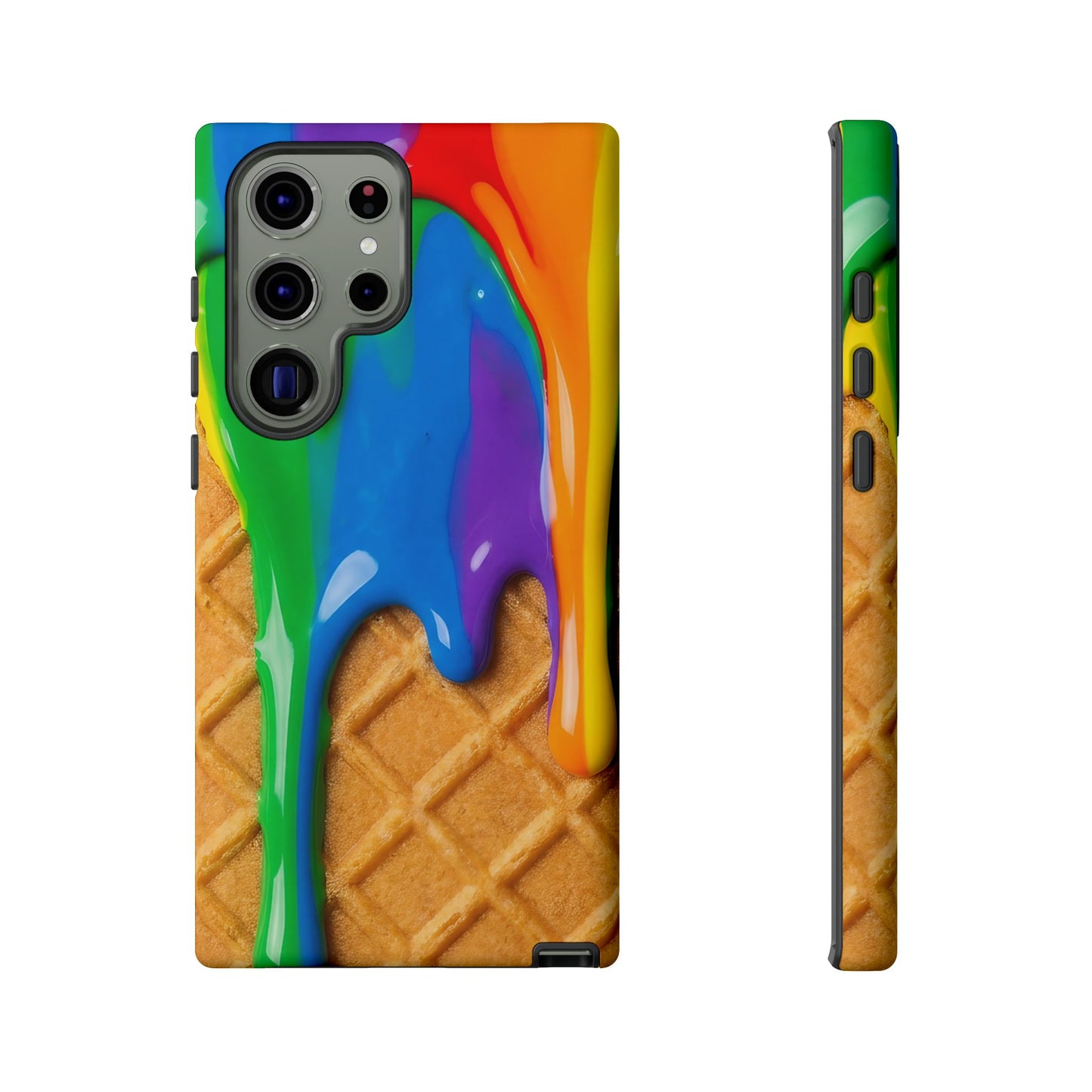 Rainbow Waffle Drip Samsung Phone Case — Tough Protective Cover