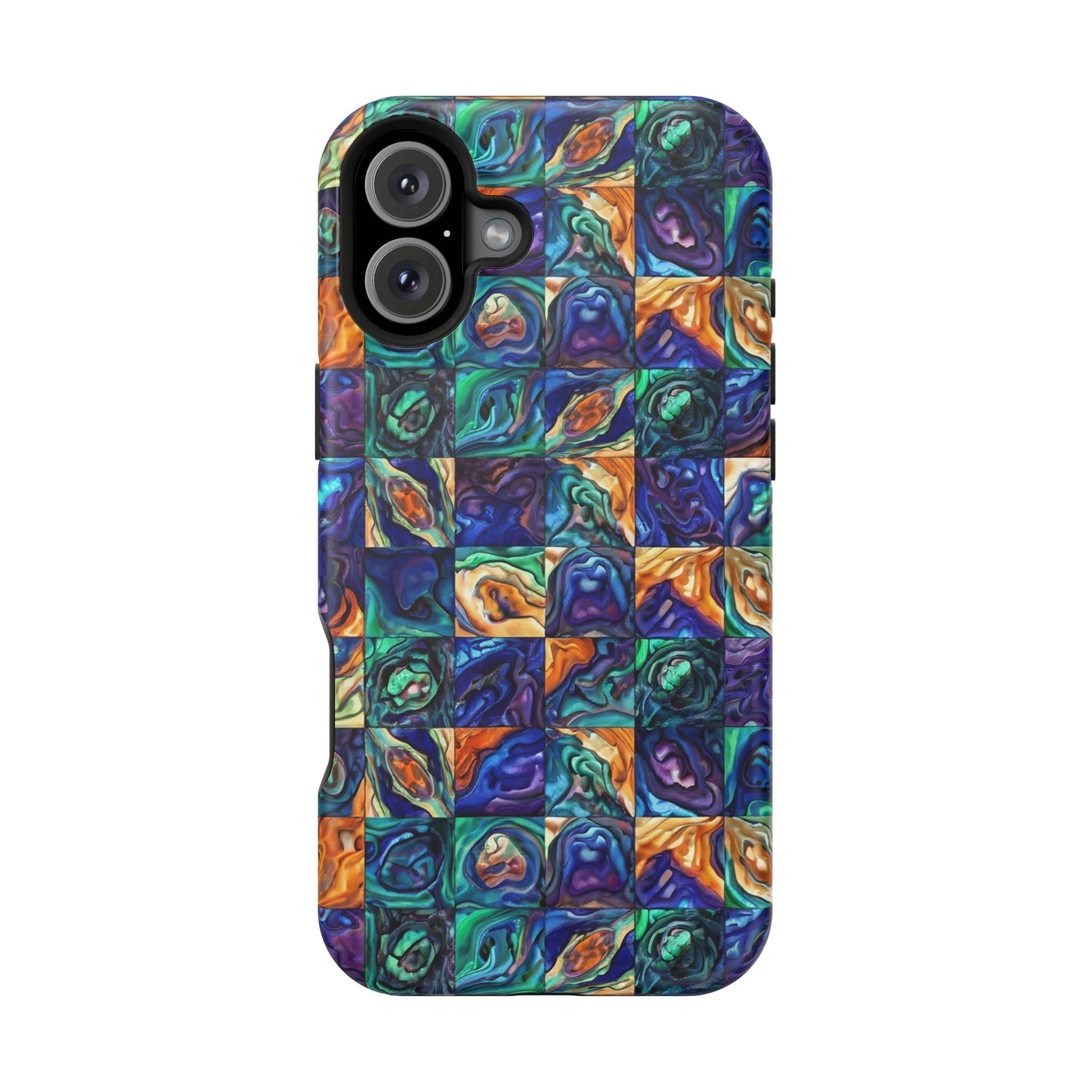 Abstract Purple & Green Seascape Magnetic Impact-Resistant iPhone Case