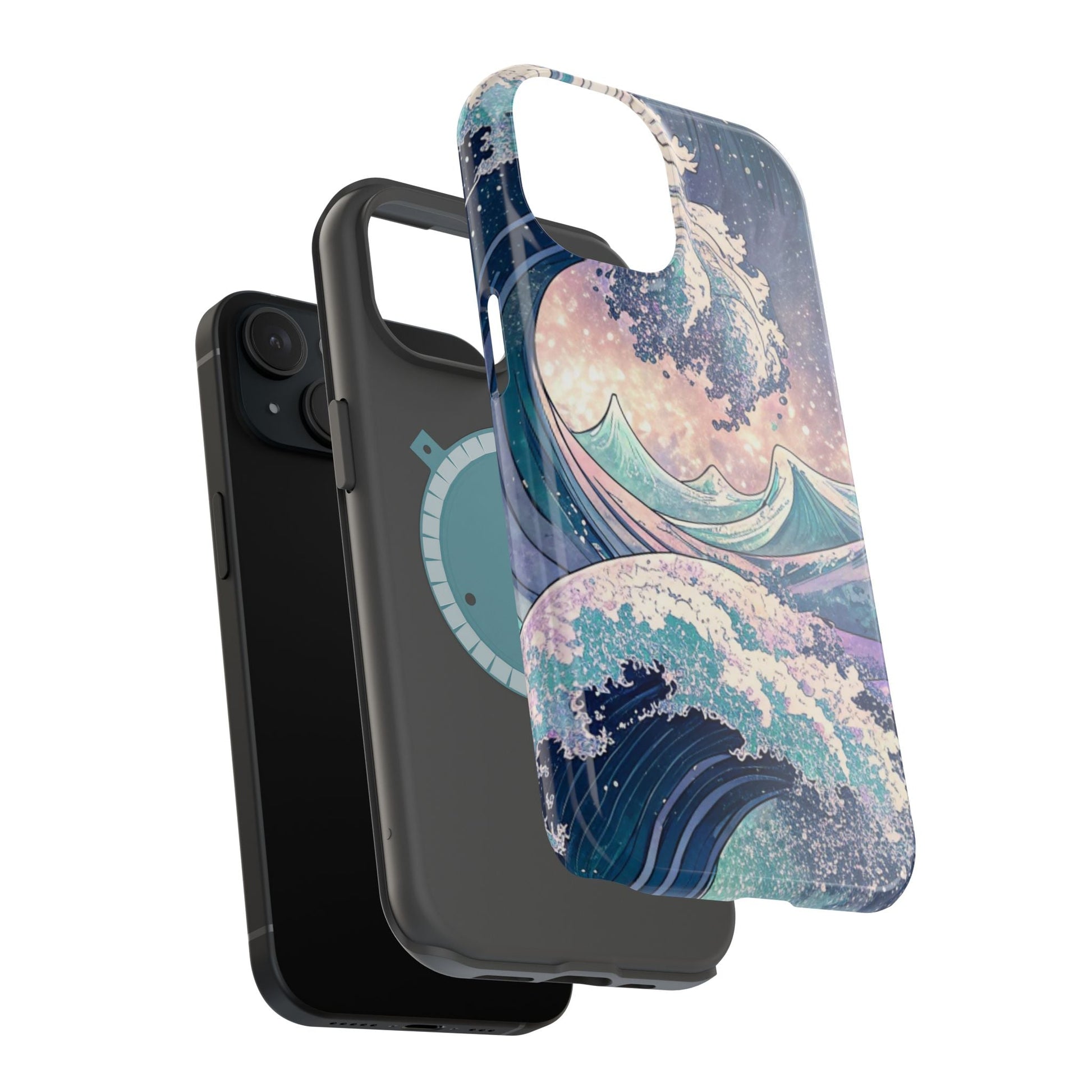 iPhone case with Crashing Waves Design, magnetic MagSafe® compatible protective cover