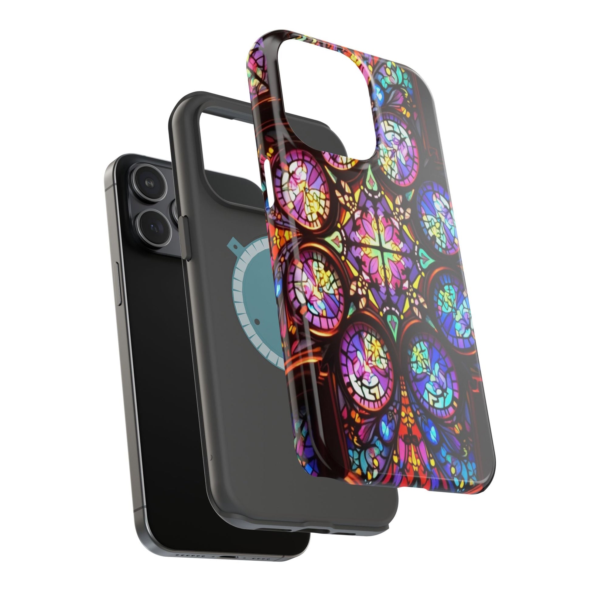 Colorful Hypnotic Stain Glass iPhone tough case with vibrant stained-glass design and durable protection