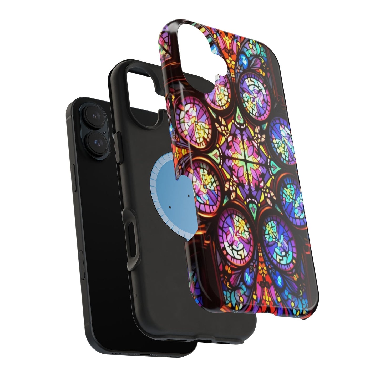 Colorful Hypnotic Stain Glass iPhone tough case with vibrant stained-glass design and durable protection