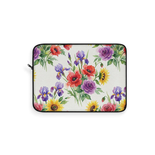 Watercolor Bouquet Laptop Sleeve — Floral Laptop Case