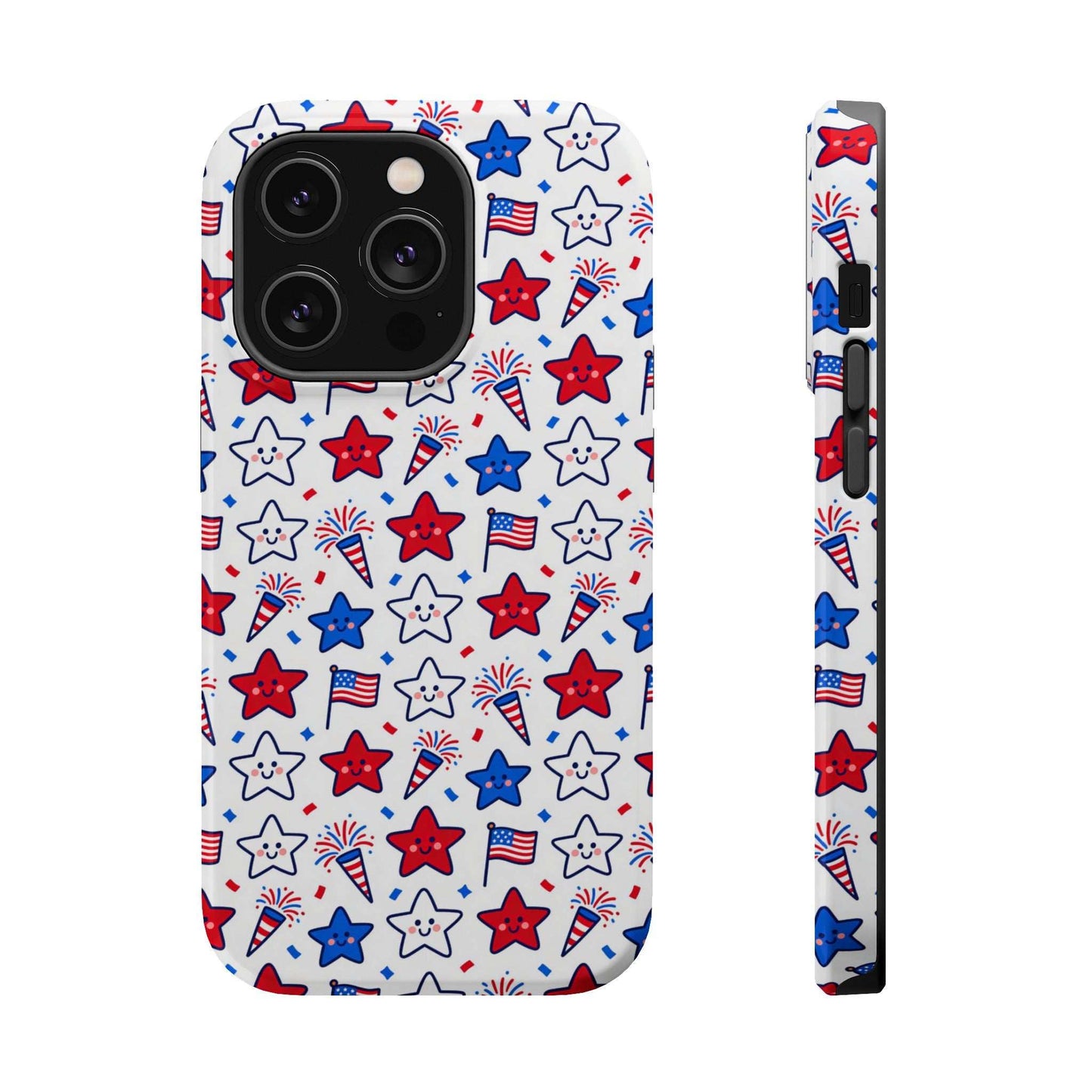 Kawaii 4th of July Phone Case – Cute Patriotic iPhone Case with MagSafe, Shockproof Protective Cover