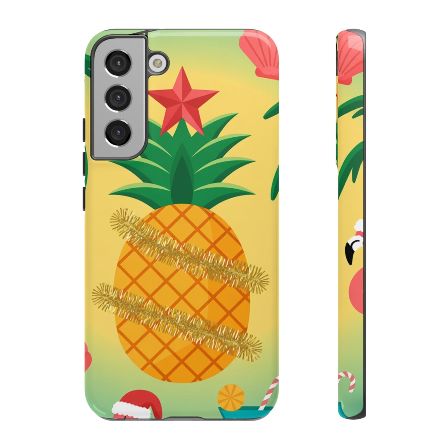 Samsung Christmas pineapple phone case with festive tropical design and durable protection
