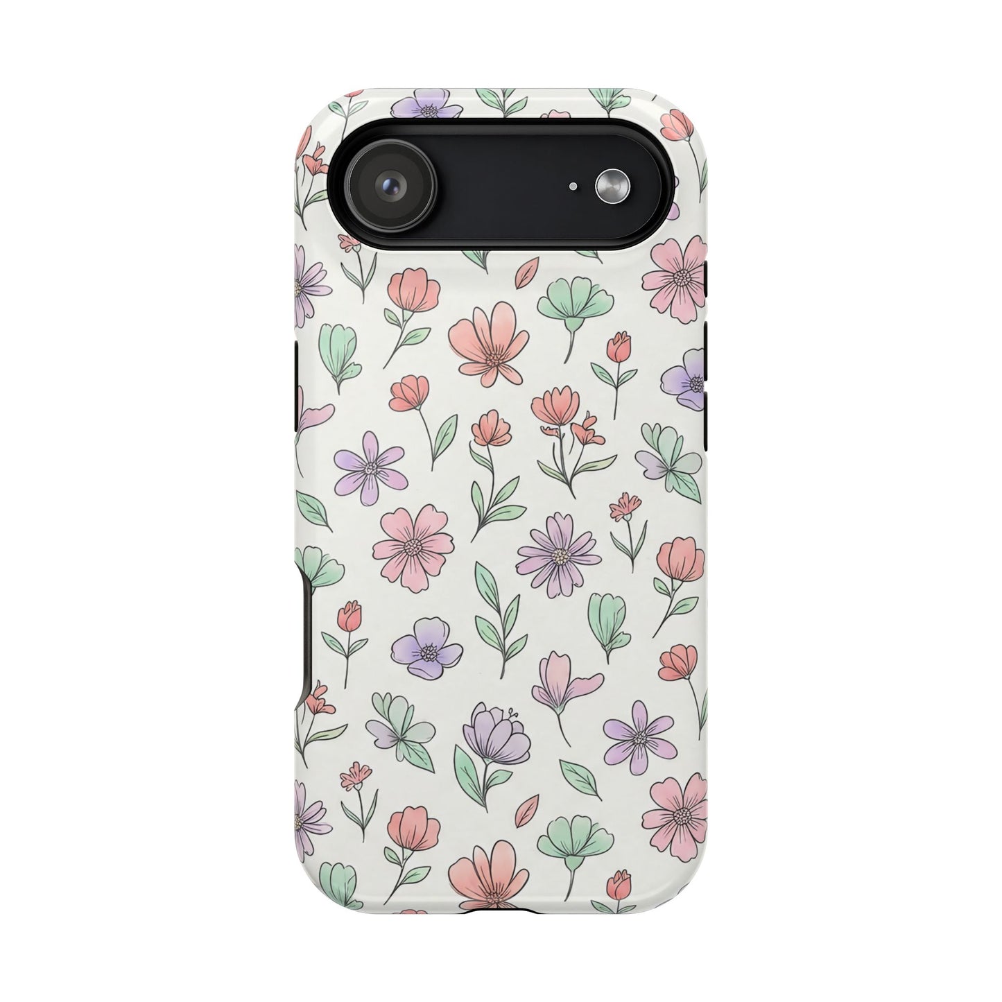 Artistic Floral iPhone Case — Magnetic Impact-Resistant Protection