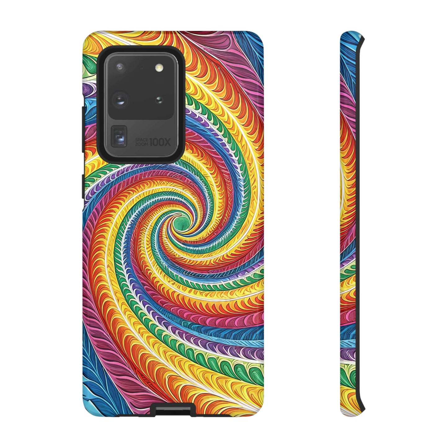 Samsung Phone Case - Rainbow Swirl Design