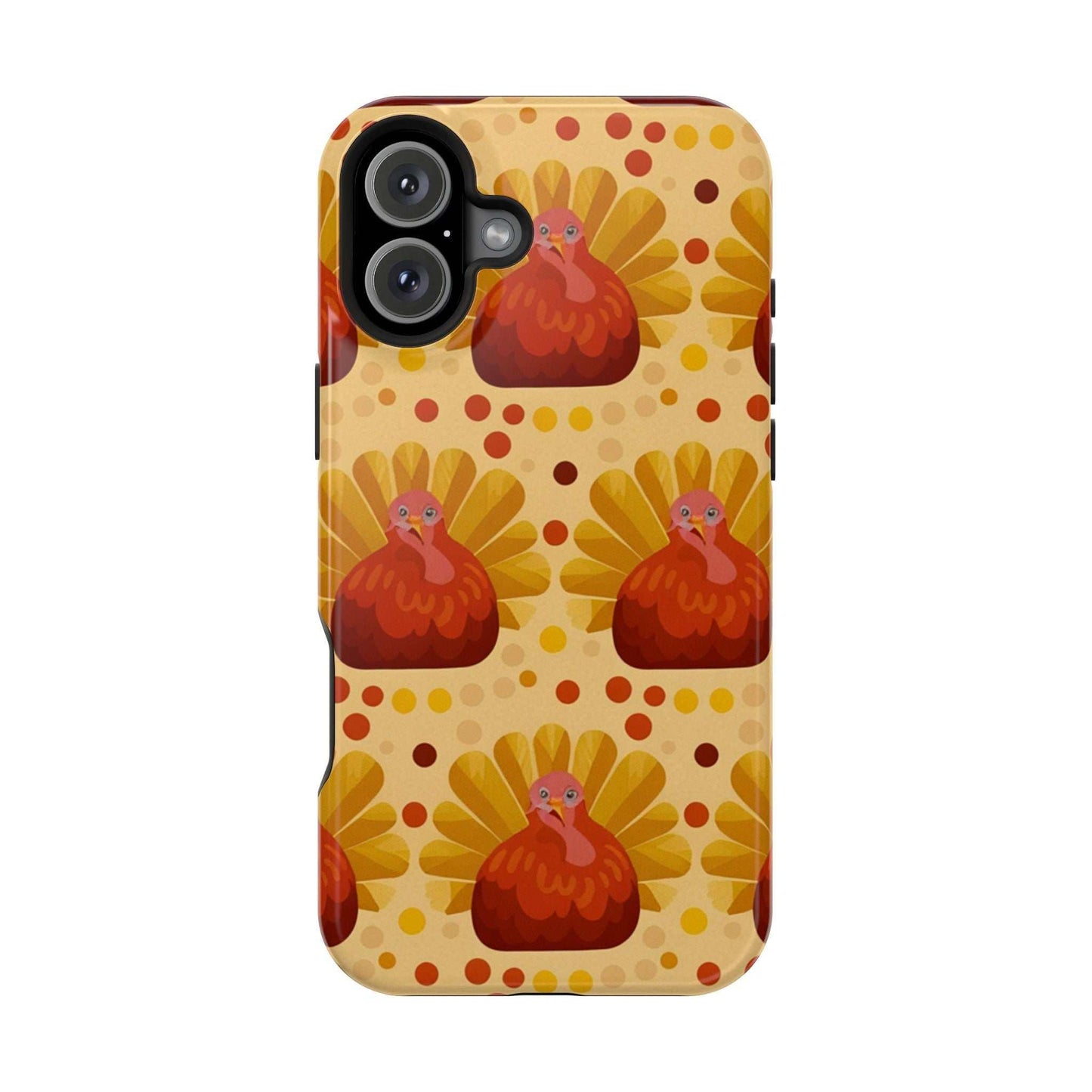 Turkey Celebration iPhone Case with festive turkey pattern and durable dual-layer protection