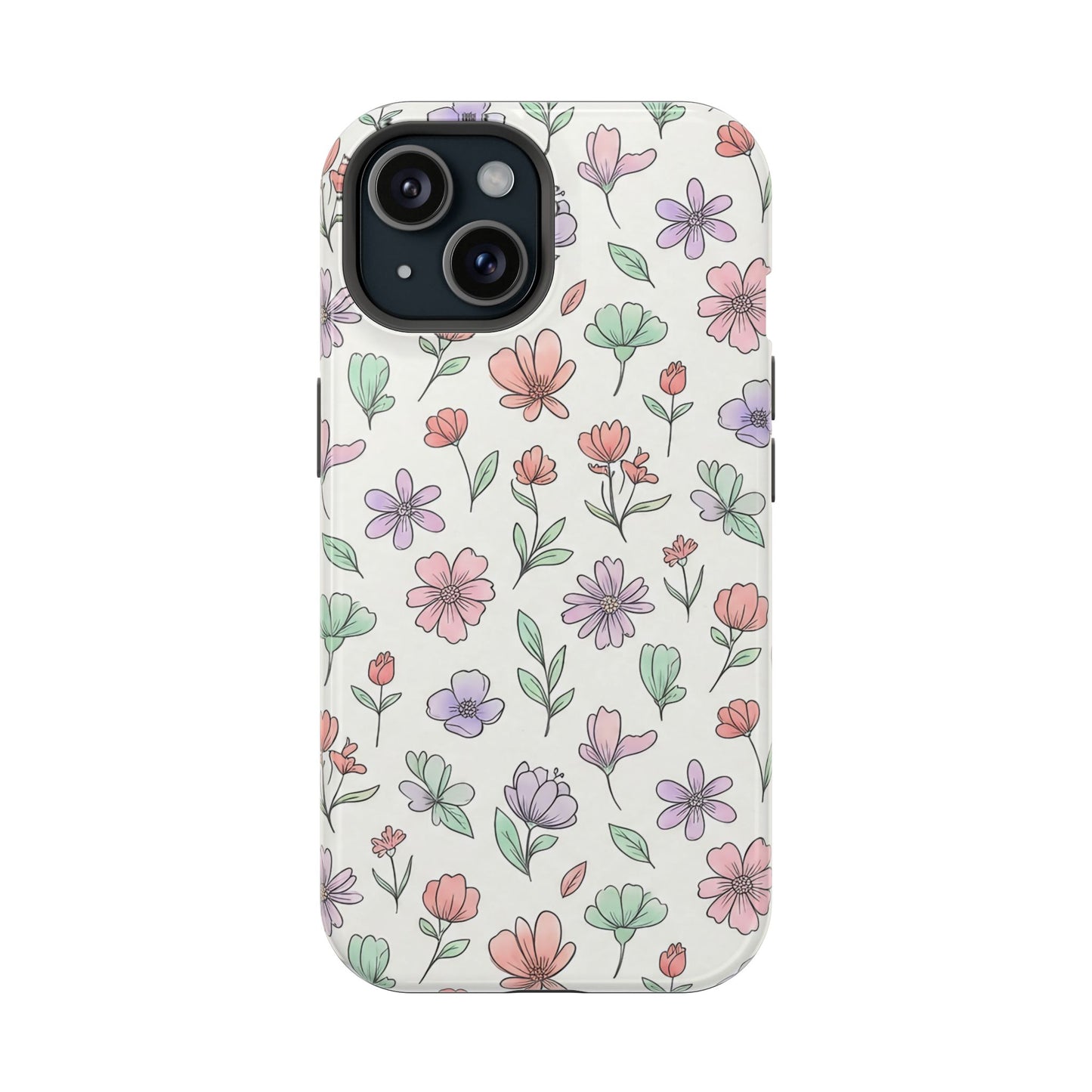 Artistic Floral iPhone Case — Magnetic Impact-Resistant Protection