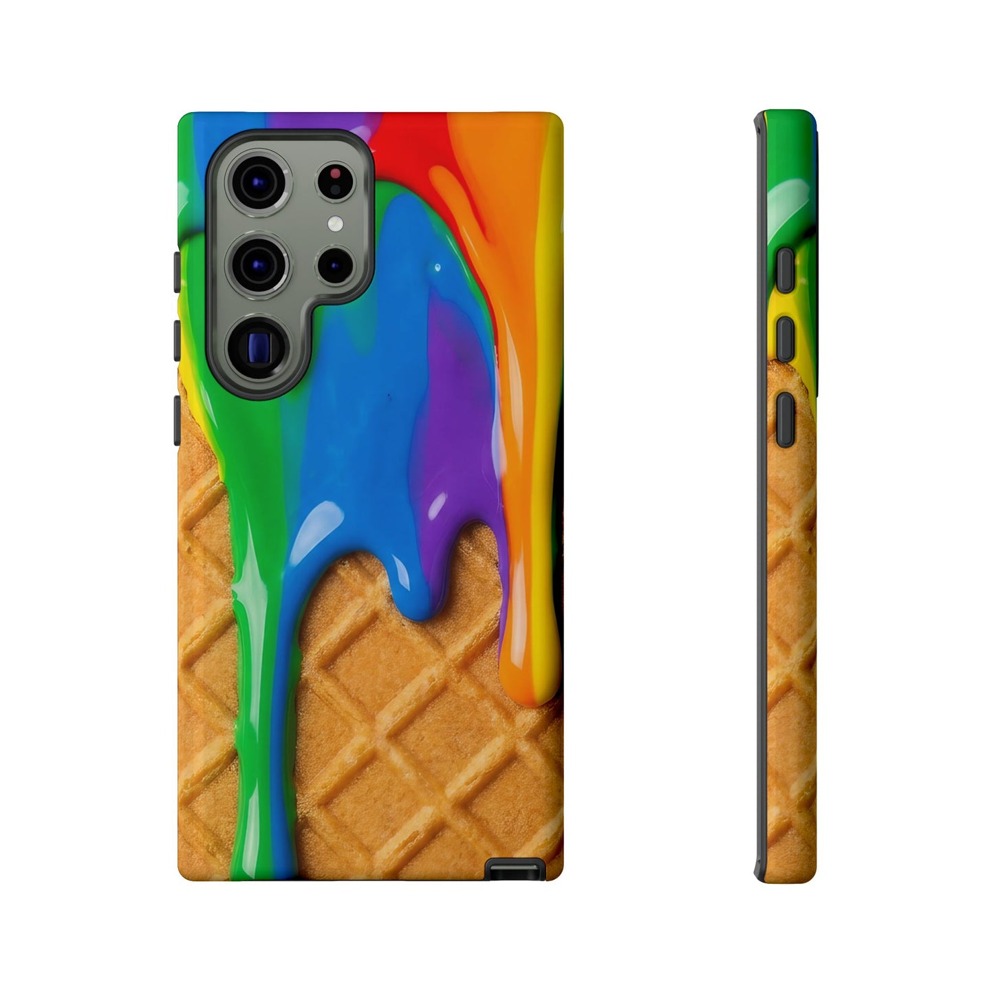 Rainbow Waffle Drip Samsung Phone Case — Tough Protective Cover