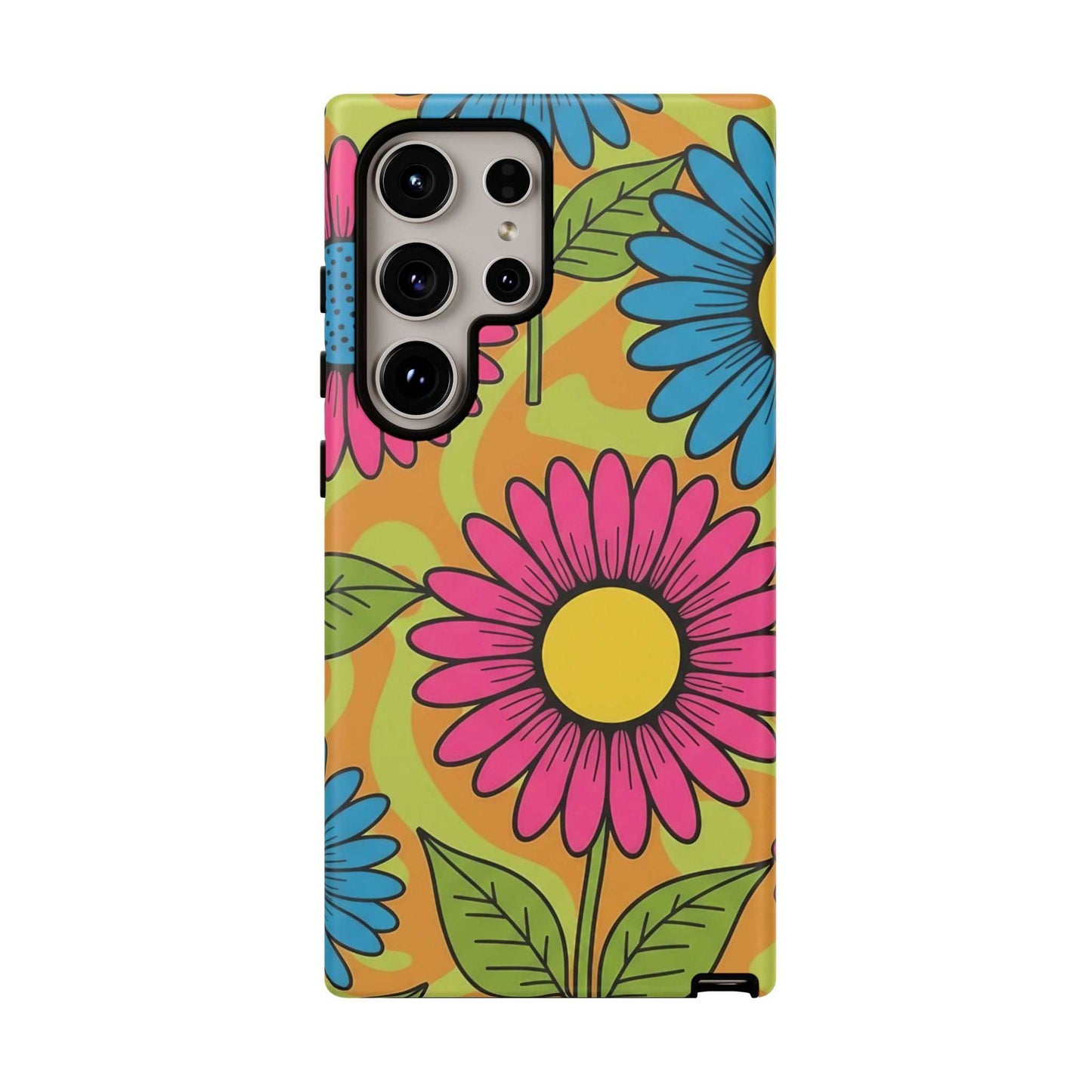 Samsung Tough Case with colorful floral Love Child design and durable impact-resistant protection