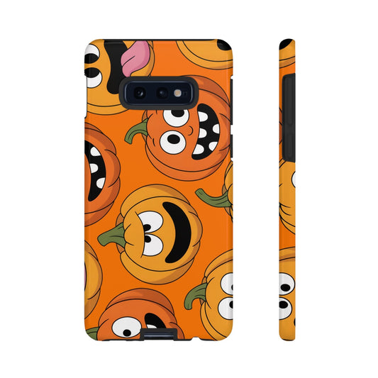 Samsung Tough Case with moody pumpkins Halloween design for Samsung Galaxy phone, durable and impact-resistant protection