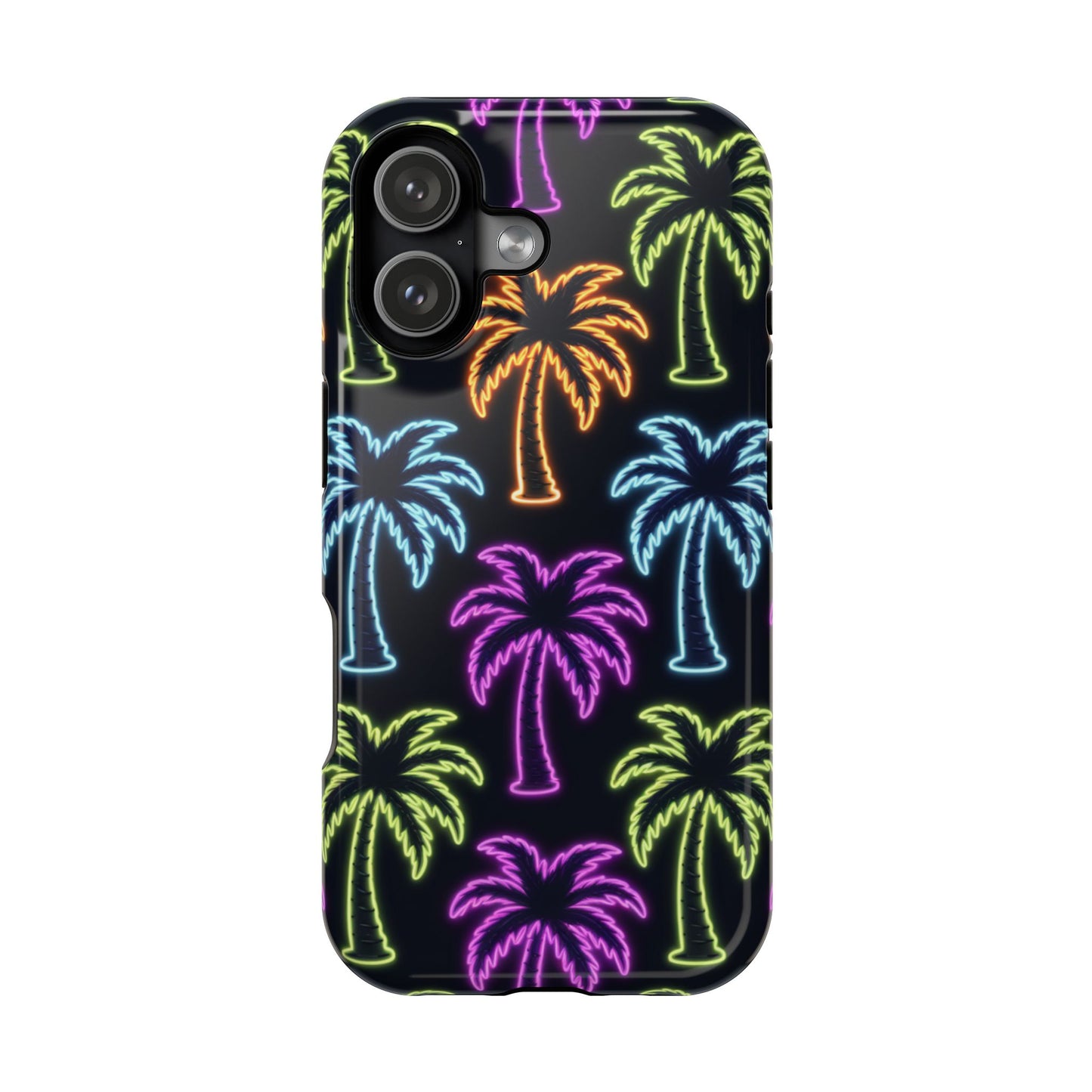 Neon Palm Tree iPhone Tough Case
