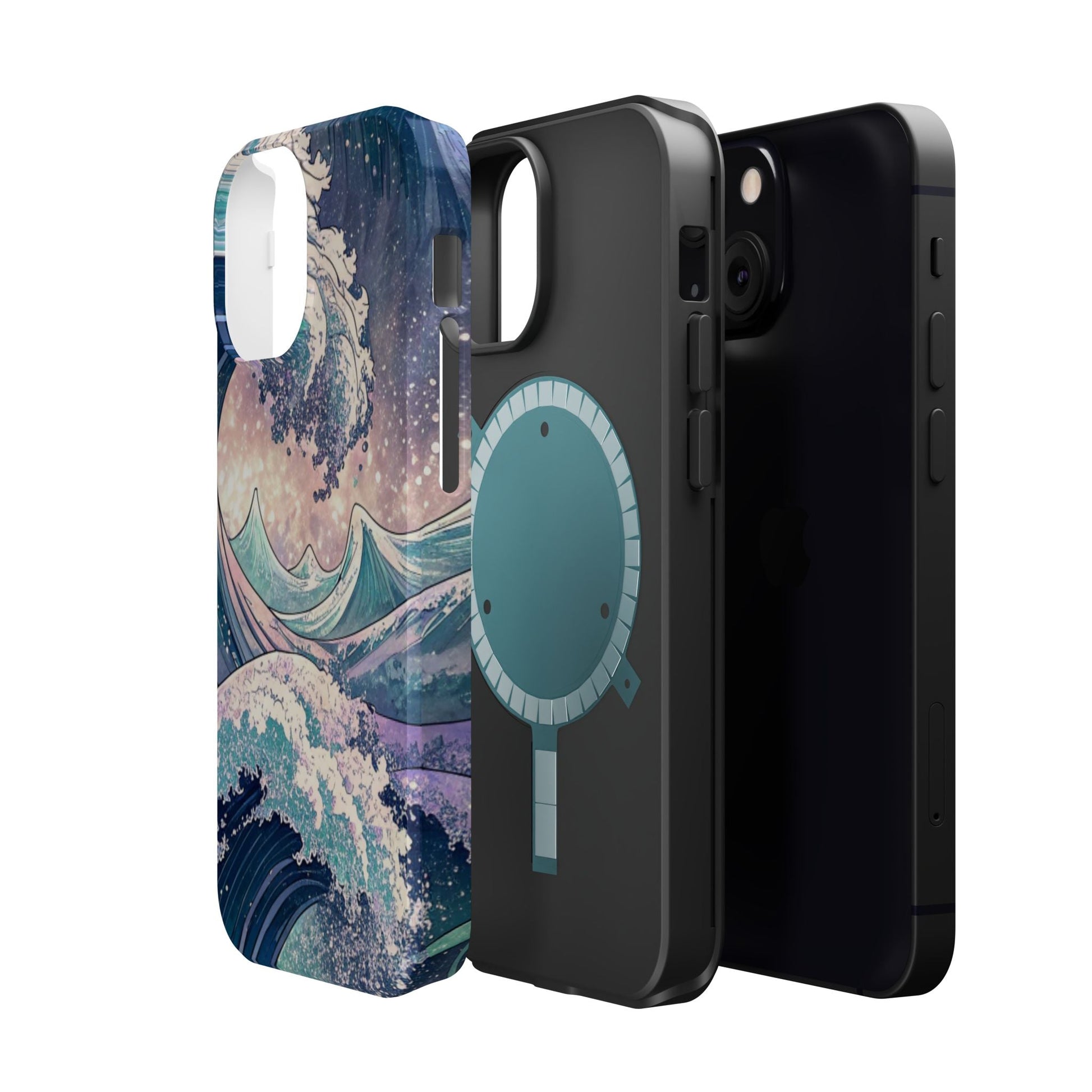 Crashing Waves Design iPhone case with magnetic MagSafe protection and ocean-inspired artwork