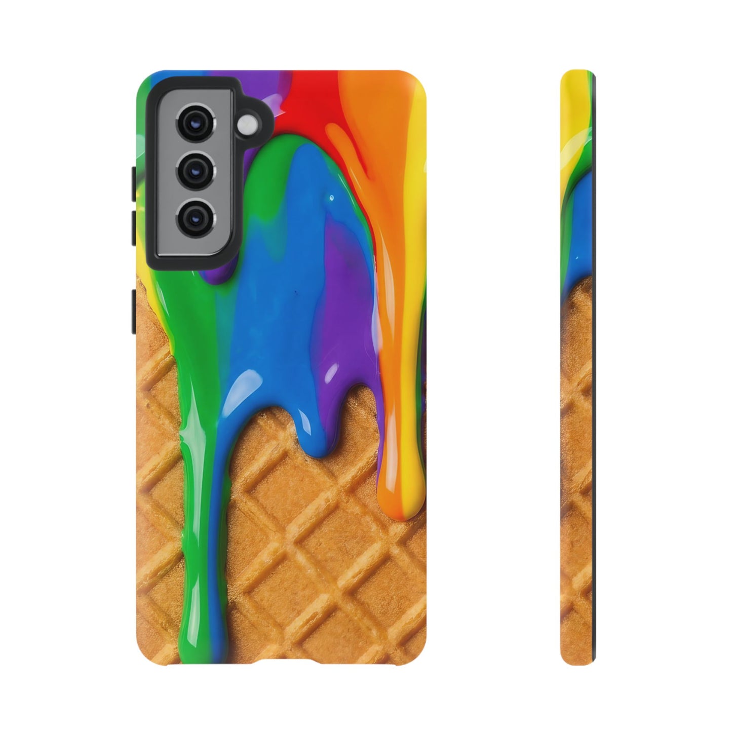 Rainbow Waffle Drip Samsung Phone Case — Tough Protective Cover