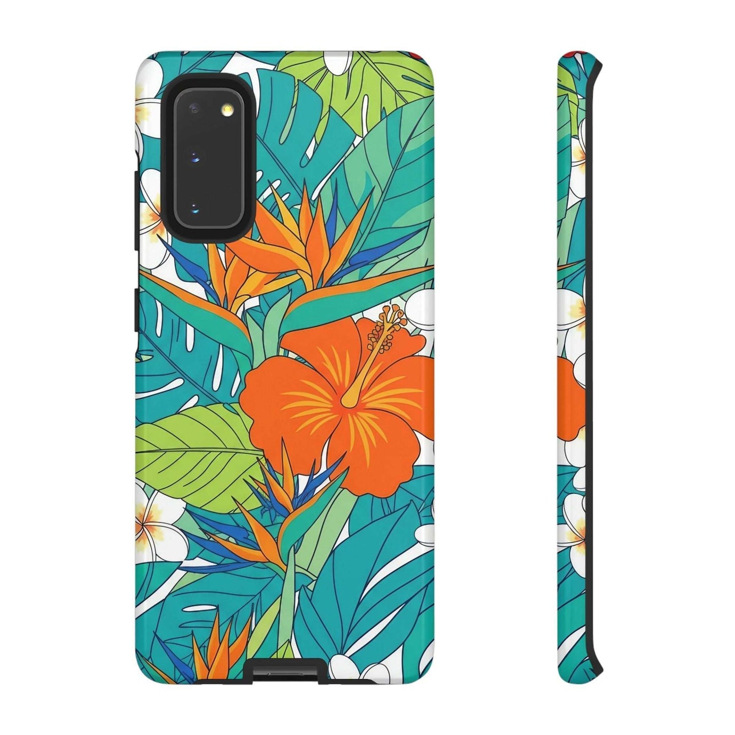 Vibrant Floral Samsung Case with colorful tropical flower design and durable protective cover