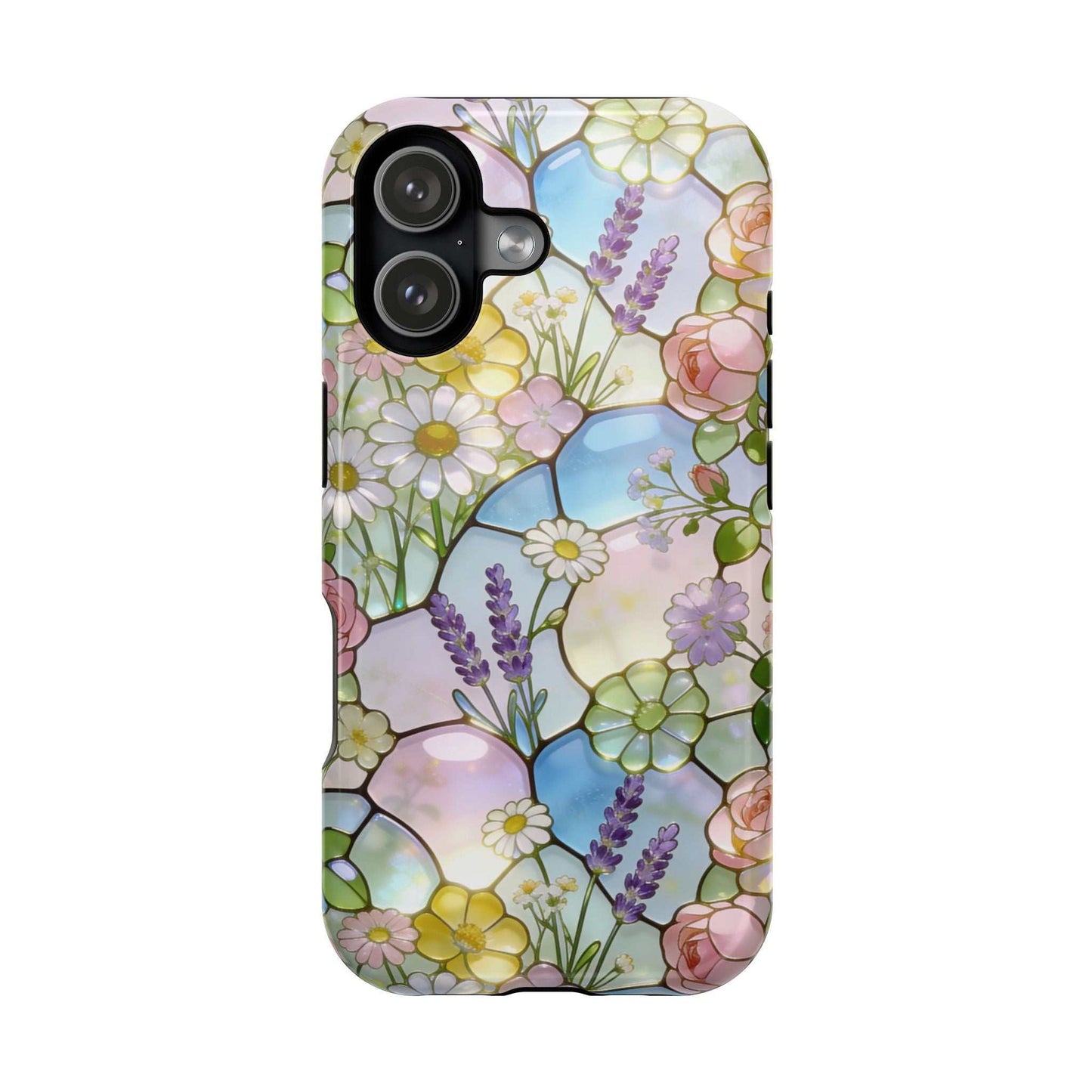 Stained Glass Floral iPhone Case — Magnetic Impact-Resistant