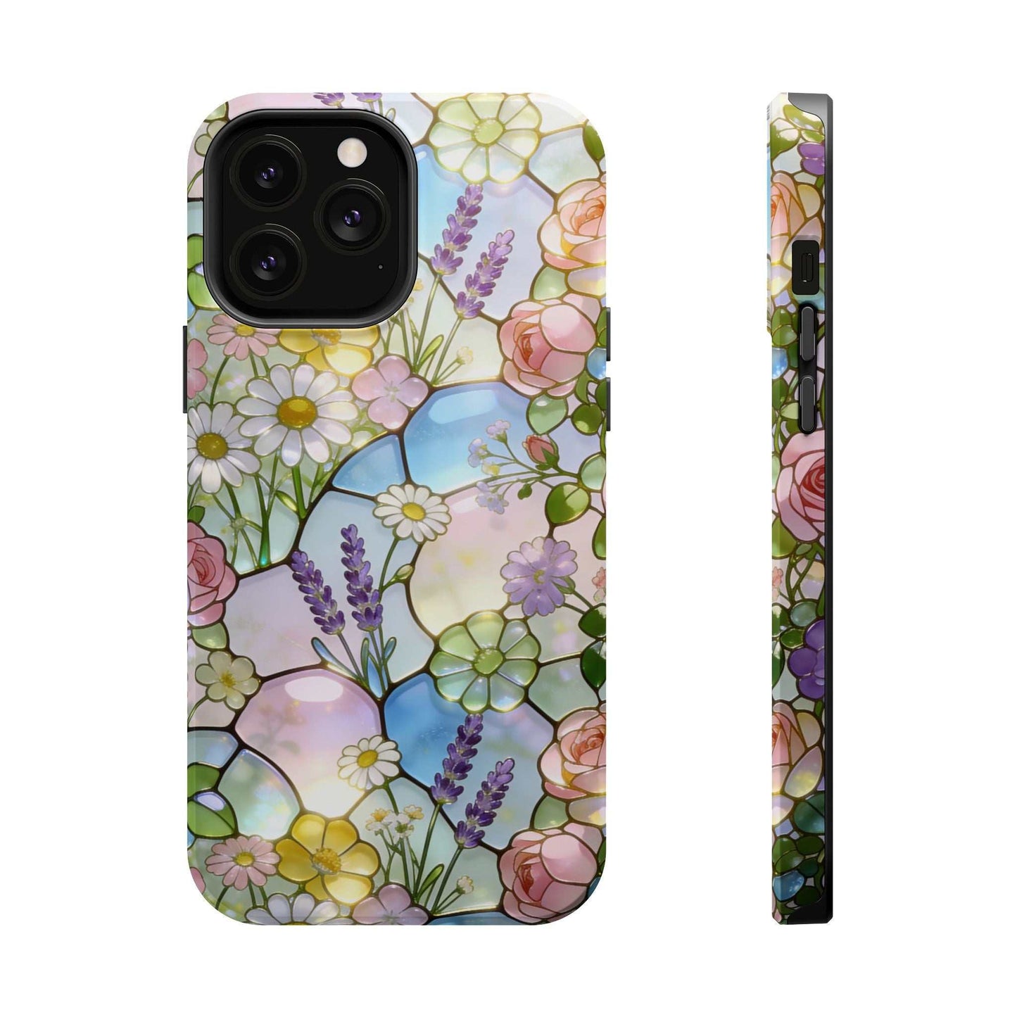 Stained Glass Floral iPhone Case — Magnetic Impact-Resistant