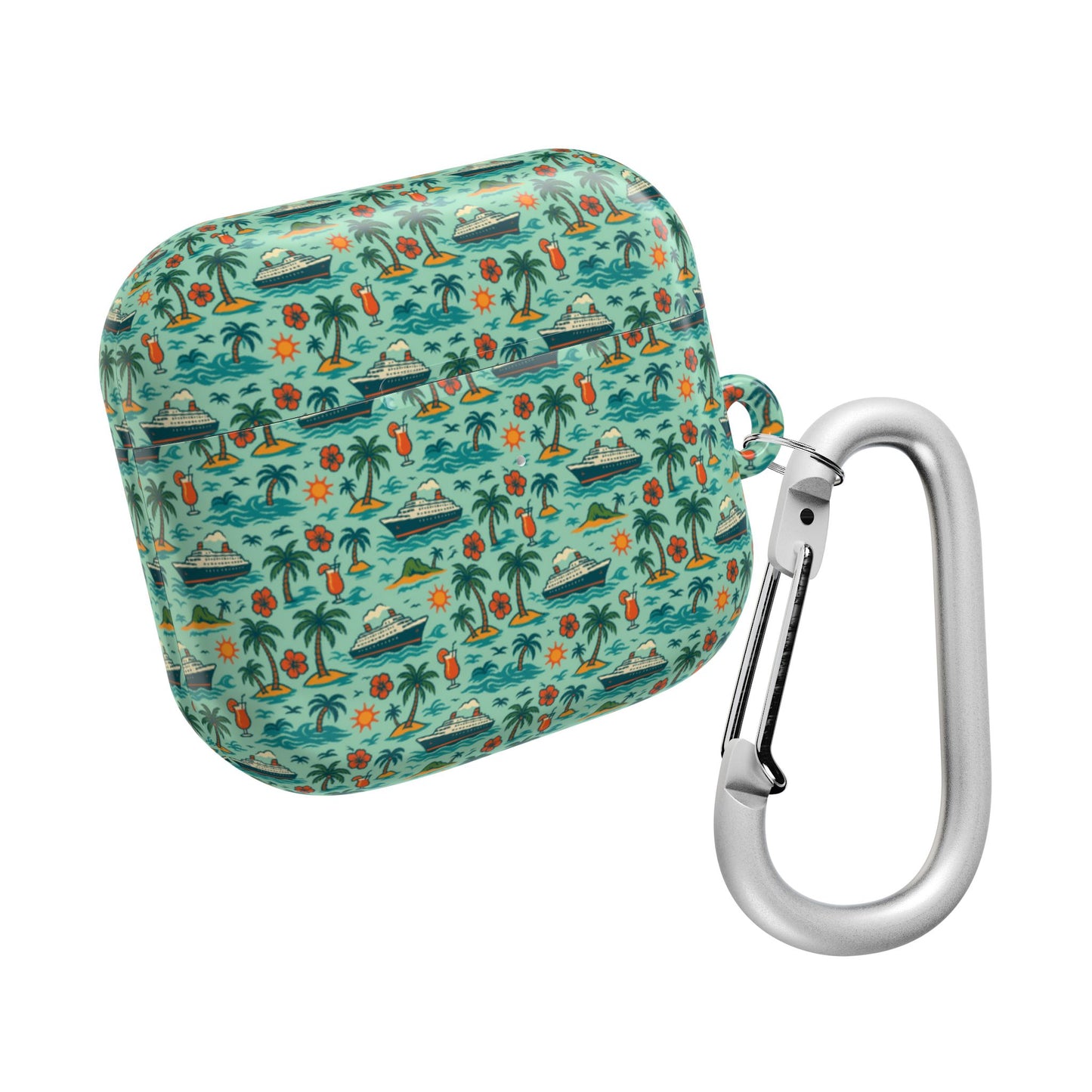 Cruise Ship and Palm Trees AirPod Case