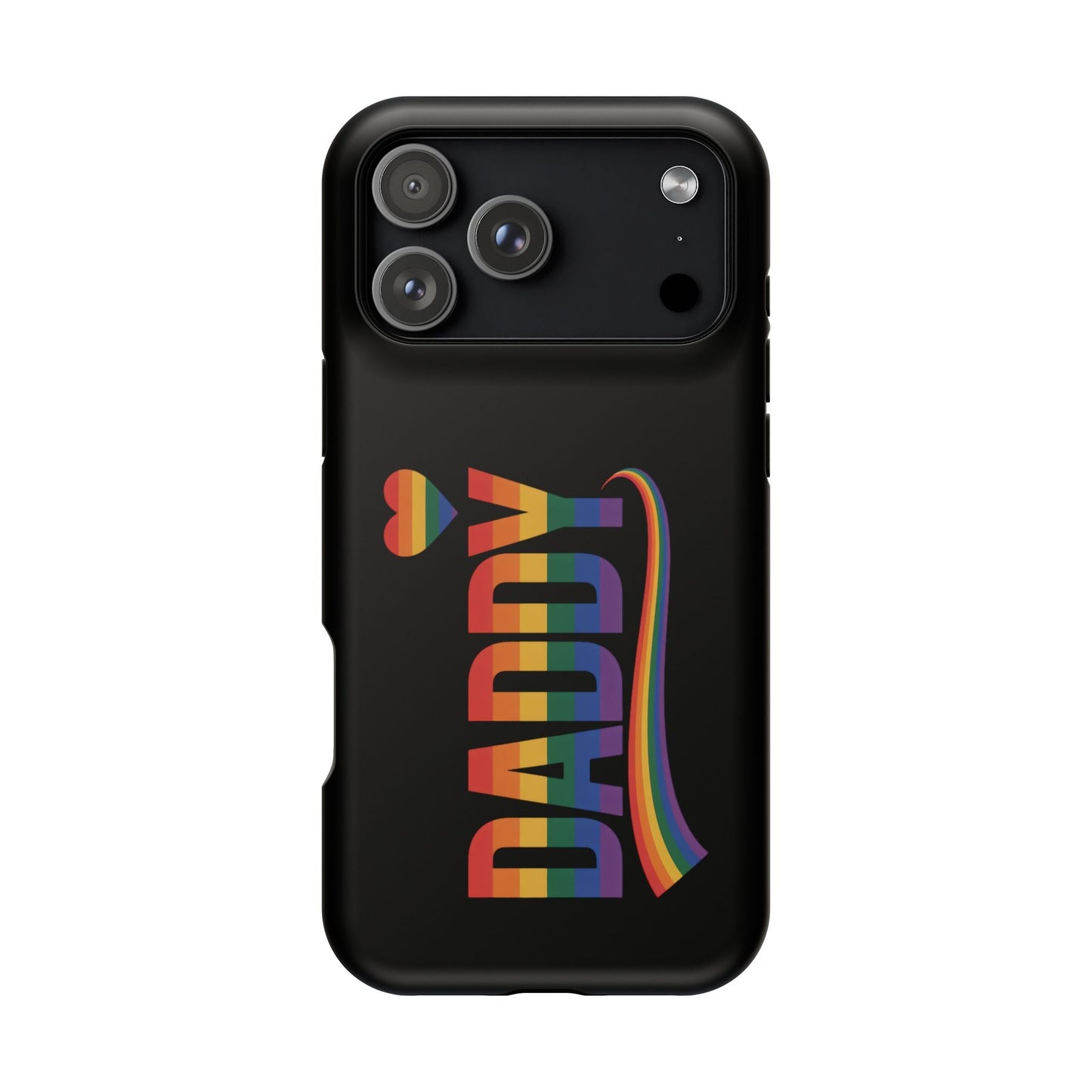 Fun Daddy LGBT Daddy iPhone tough case with rainbow design and MagSafe compatibility