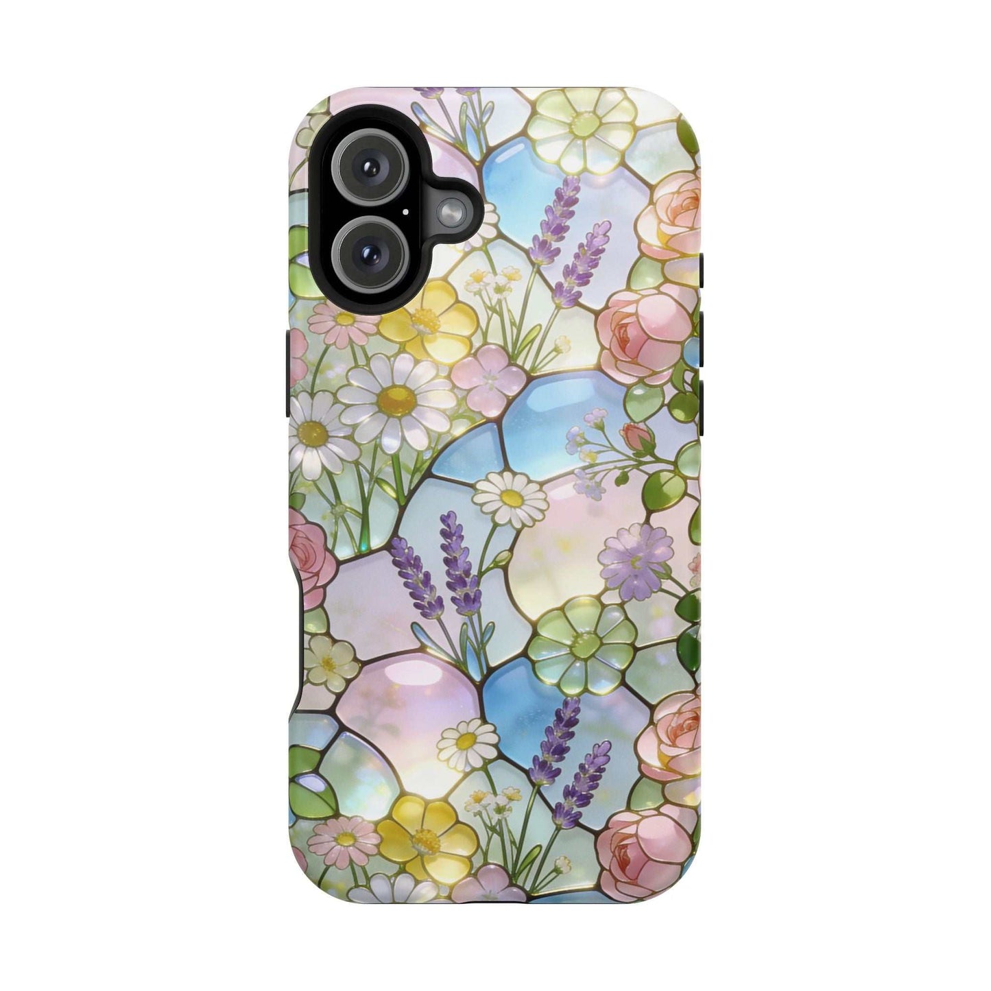 Stained Glass Floral iPhone Case — Magnetic Impact-Resistant