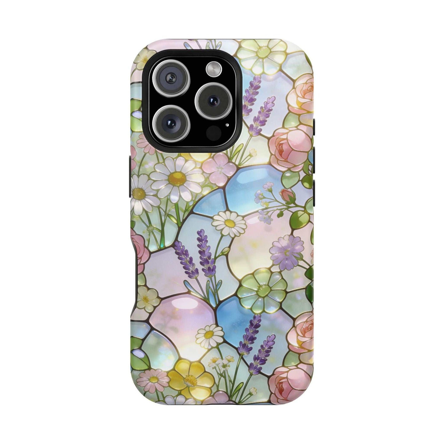 Stained Glass Floral iPhone Case — Magnetic Impact-Resistant