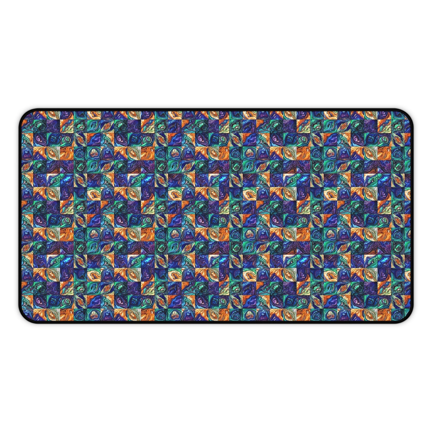Purple & Blue Seascape Desk Mat — Abstract Ocean-Inspired Desk Pad