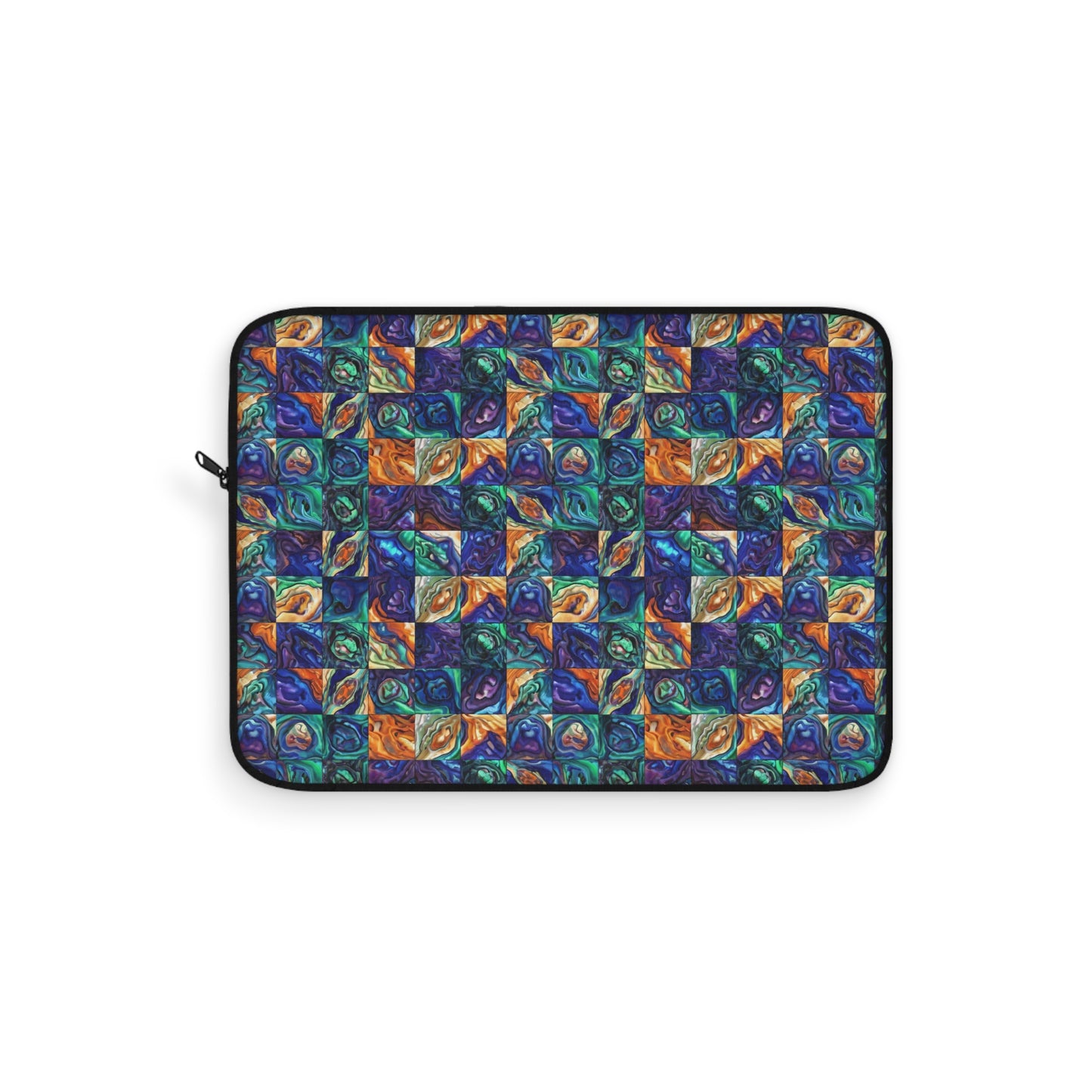 Abstract Purple & Green Seascape Laptop Sleeve — Artistic Ocean-Inspired Protective Case
