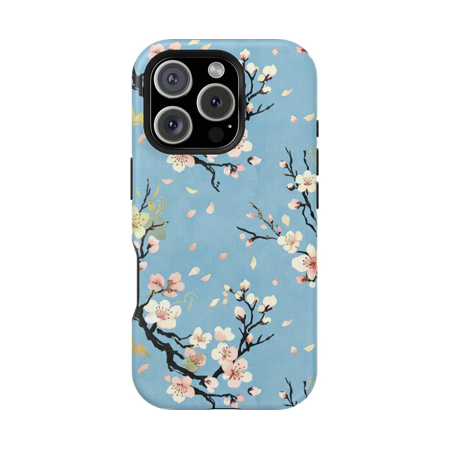 Spring Bloom iPhone Tough Case with floral design, dual-layer impact protection, and MagSafe compatibility