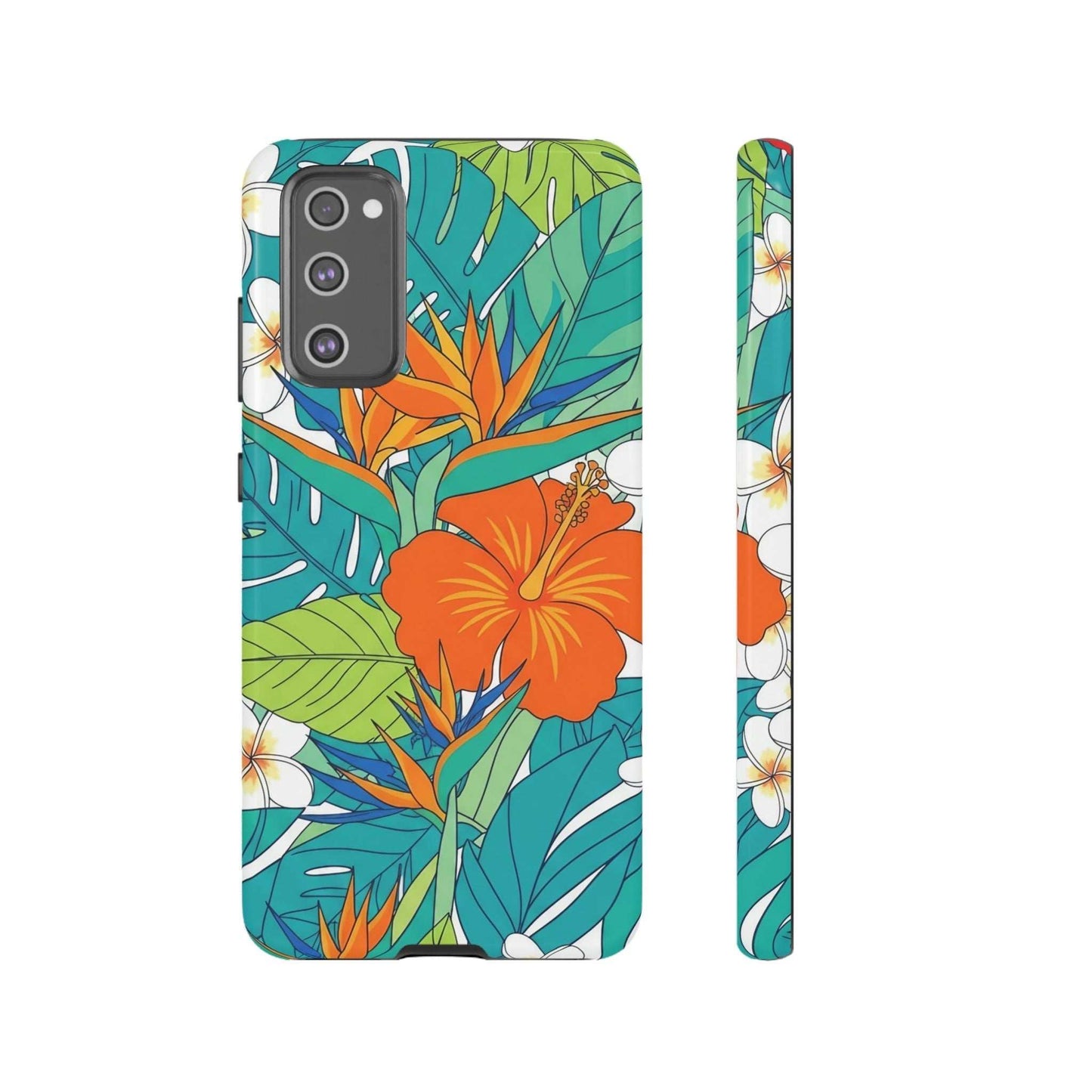 Vibrant Floral Samsung Case with colorful tropical flower design and durable protective cover for Samsung phones