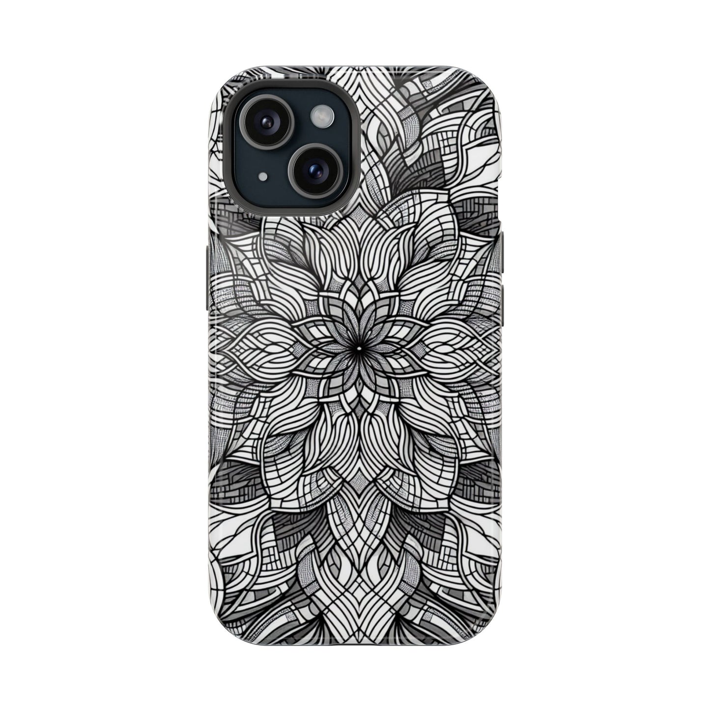 Black and White Art Explosion iPhone Tough Case