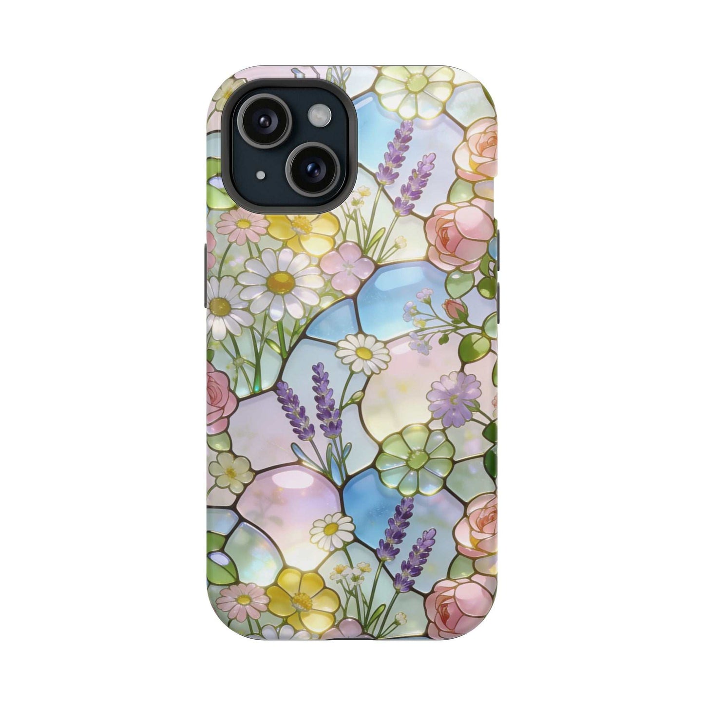 Stained Glass Floral iPhone Case — Magnetic Impact-Resistant