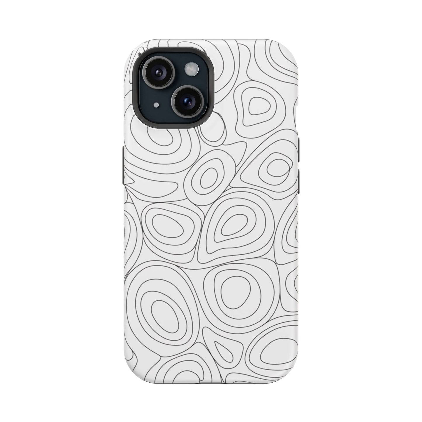 Black and White Abstract Circles Design iPhone Tough Case