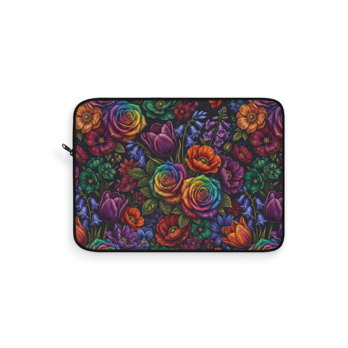 Rainbow Rose Laptop Sleeve — Floral Rainbow Protective Case