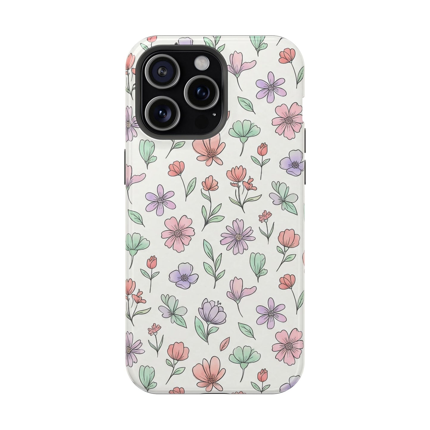 Artistic Floral iPhone Case — Magnetic Impact-Resistant Protection