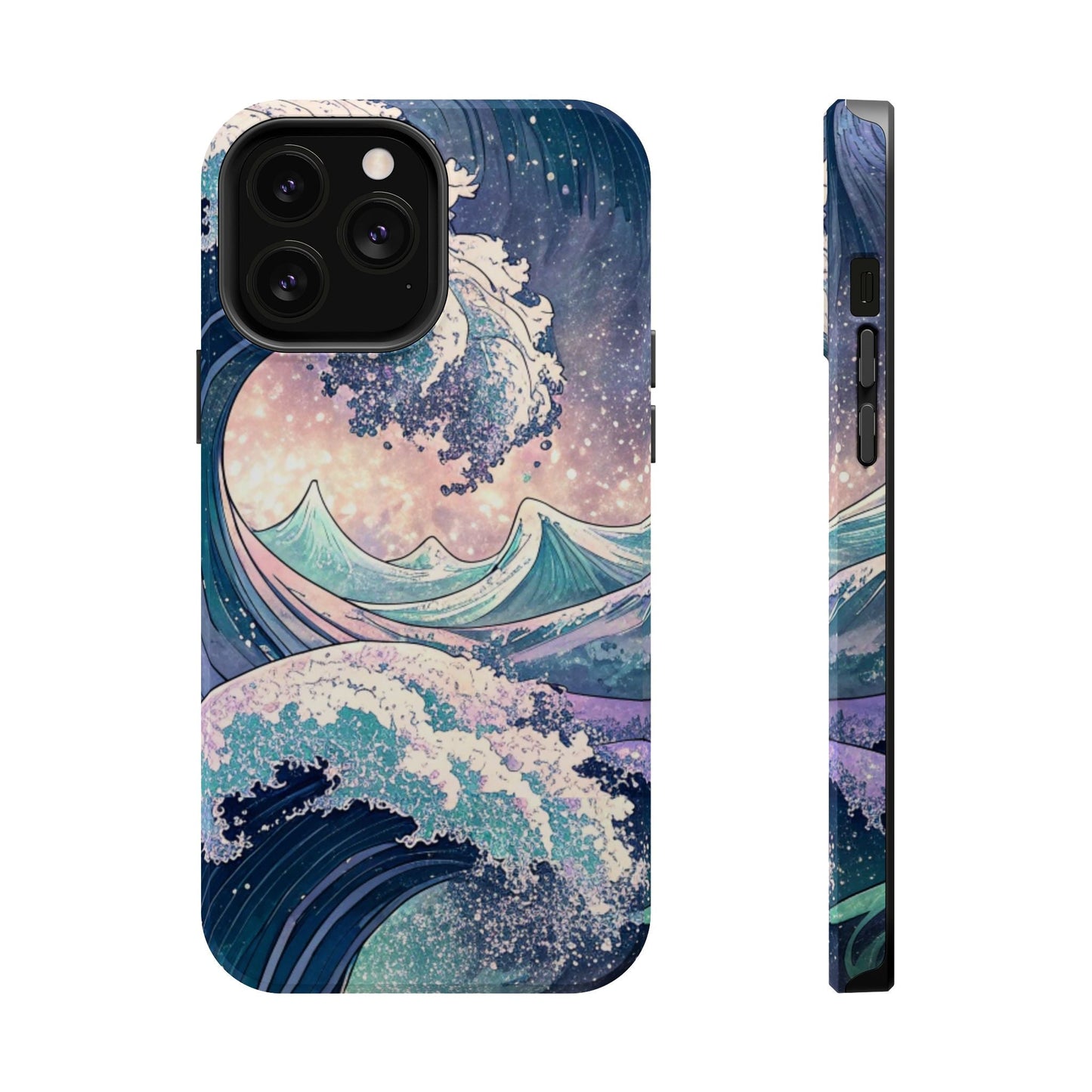 Crashing Waves Design iPhone case with magnetic MagSafe protection and coastal ocean artwork