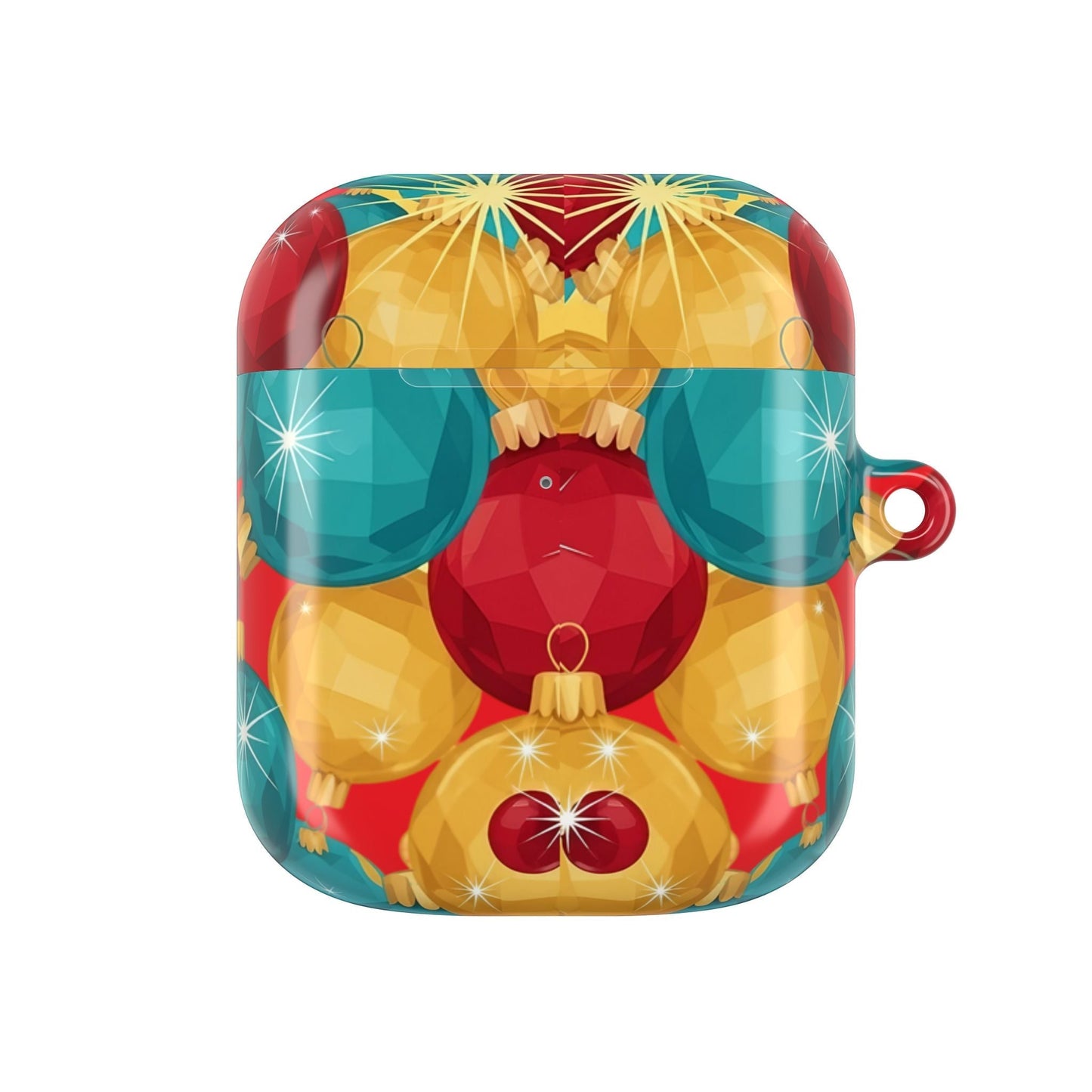Christmas-themed bulb patterned AirPod case for AirPods Pro and AirPods models, durable polycarbonate protective cover