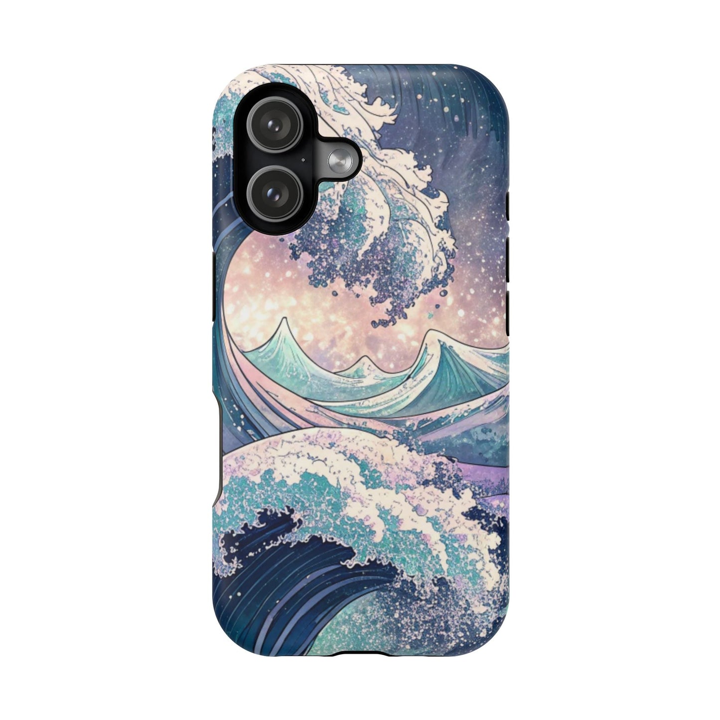 Crashing Waves Design iPhone case with protective dual-layer and MagSafe compatibility