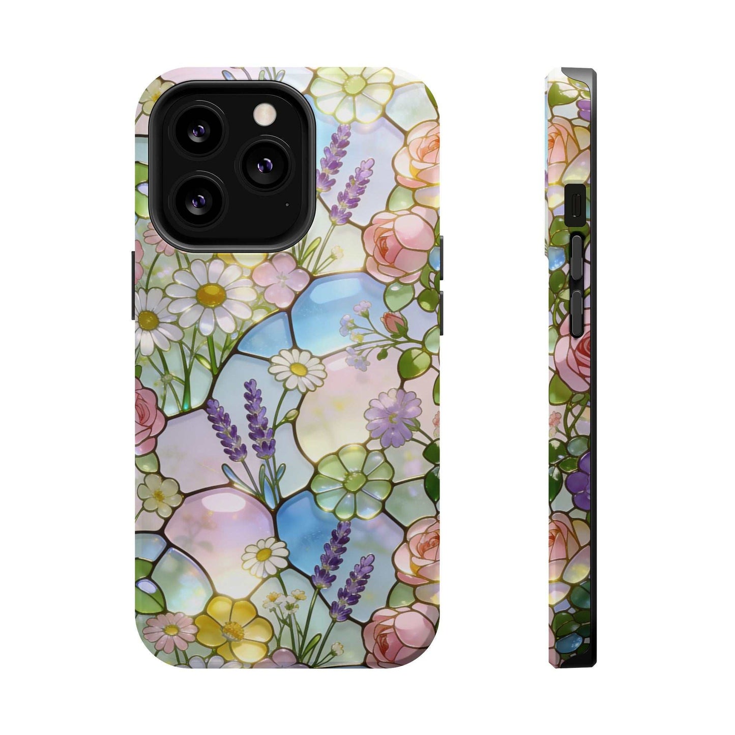 Stained Glass Floral iPhone Case — Magnetic Impact-Resistant