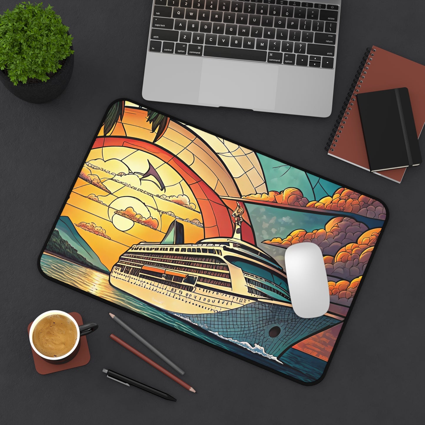 Cruise Life Stained Glass Inspired Desk Mat