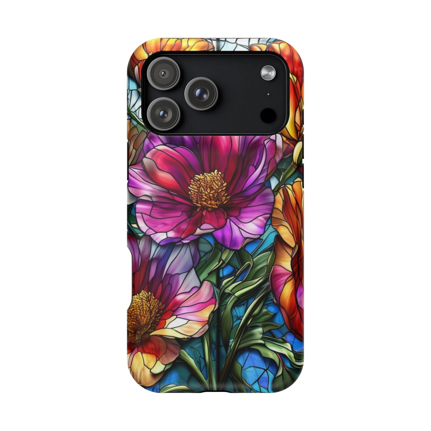 Vibrant Purple Flower iPhone case with colorful floral design and durable protective cover