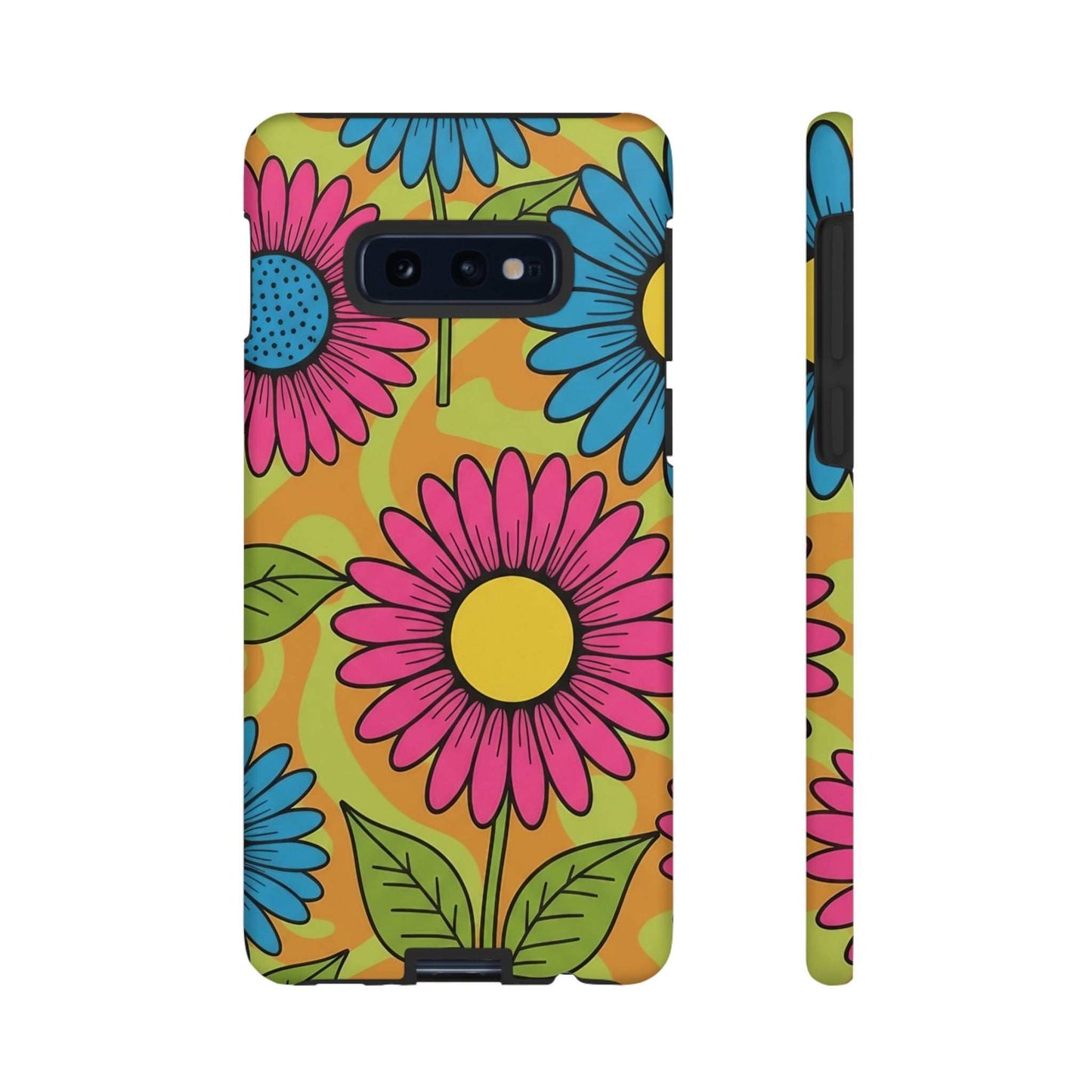 Samsung Tough Case with colorful floral design, durable impact-resistant protection for phone