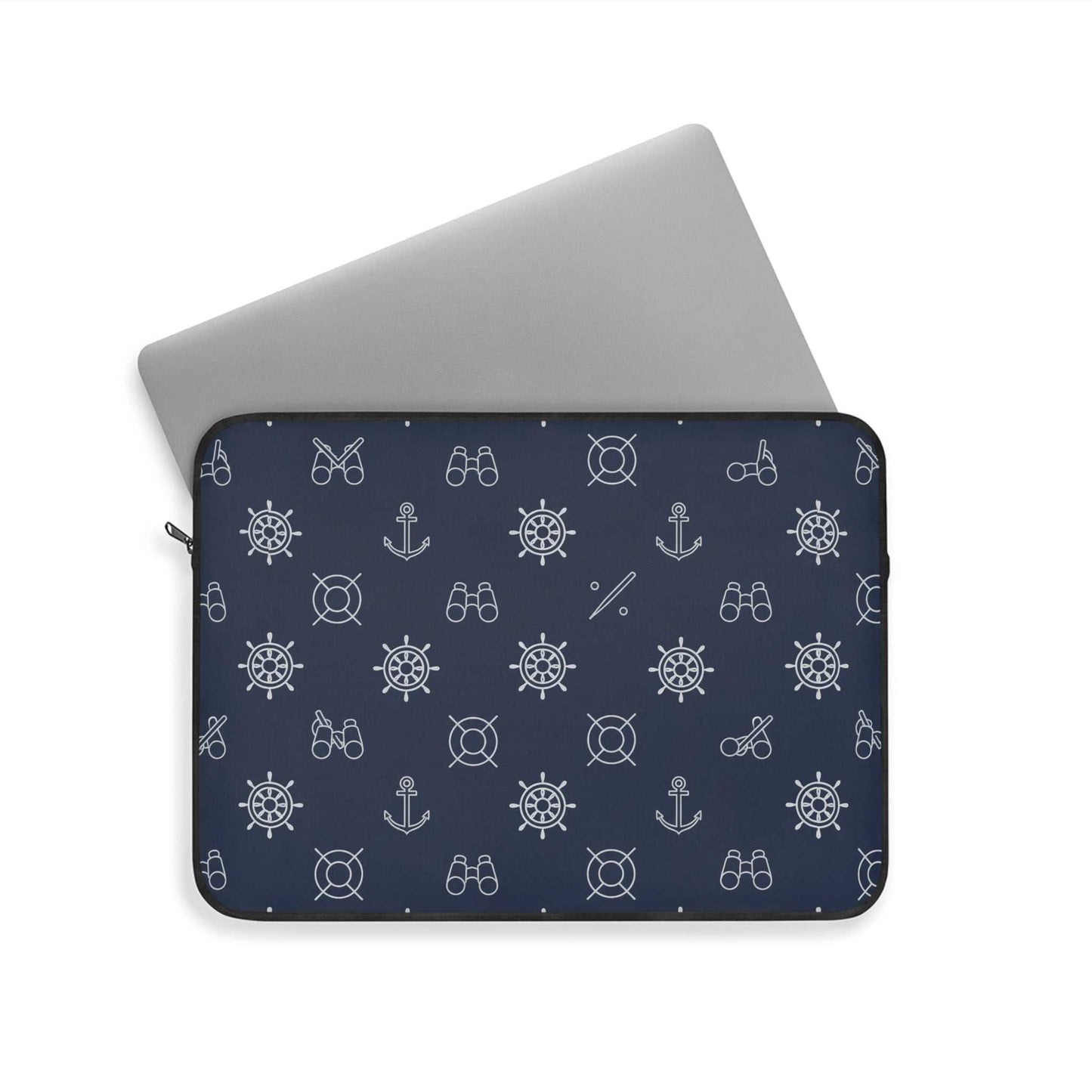 Nautical-Inspired Laptop Sleeve — Maritime Stripes & Anchor Design
